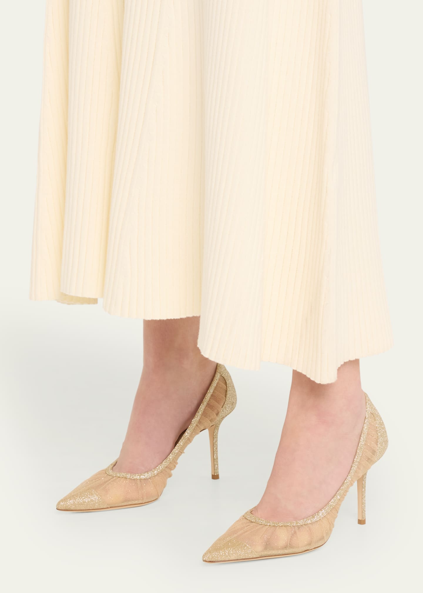 Jimmy Choo Love 85mm Glitter Tulle Pumps Image 2 of 5