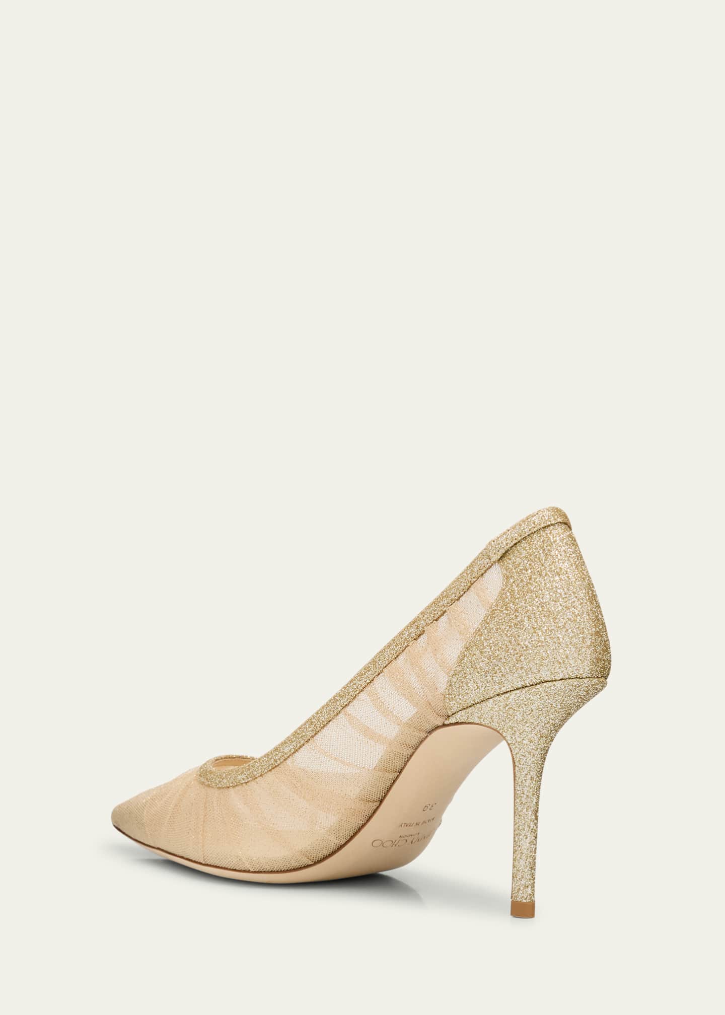 Jimmy Choo Love 85mm Glitter Tulle Pumps Image 3 of 5