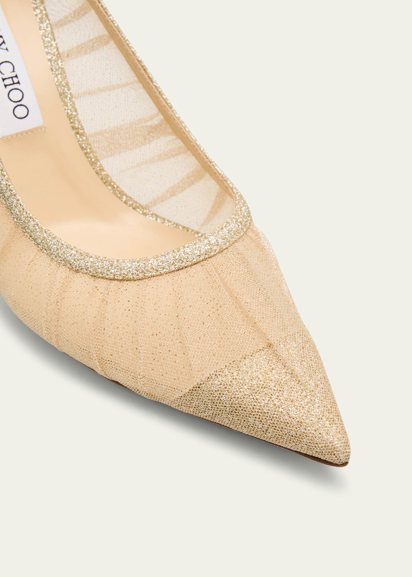 Jimmy Choo Love 85mm Glitter Tulle Pumps Image 4 of 5