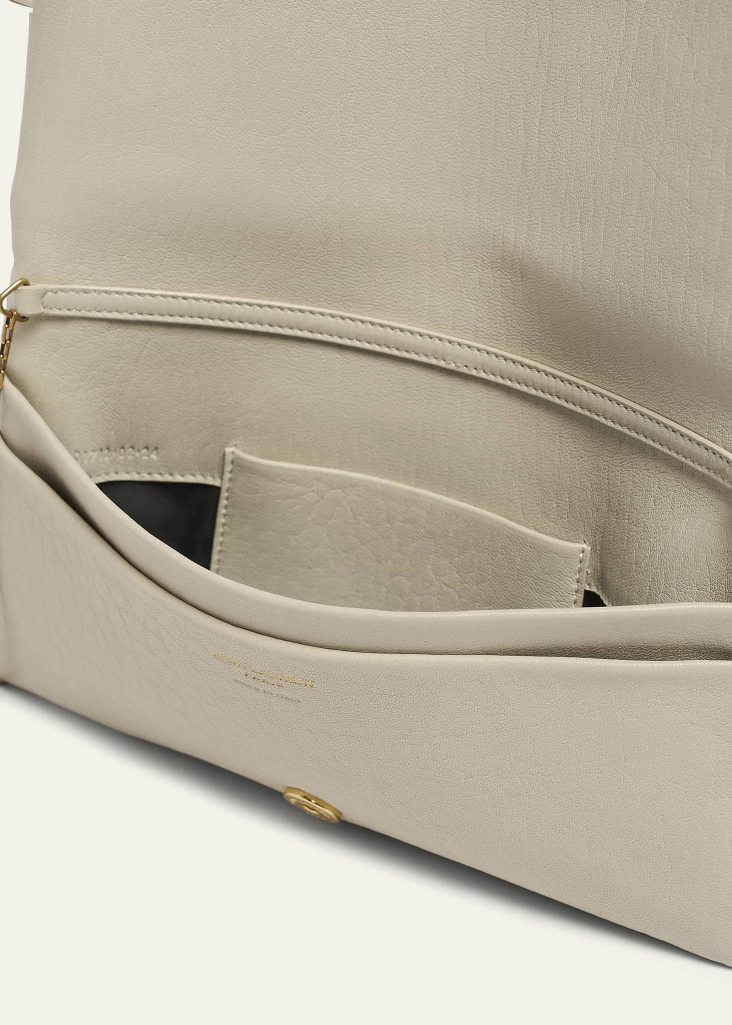 Saint Laurent Calypso Small YSL Pouch Clutch Bag in Calfskin Leather Image 4 of 5