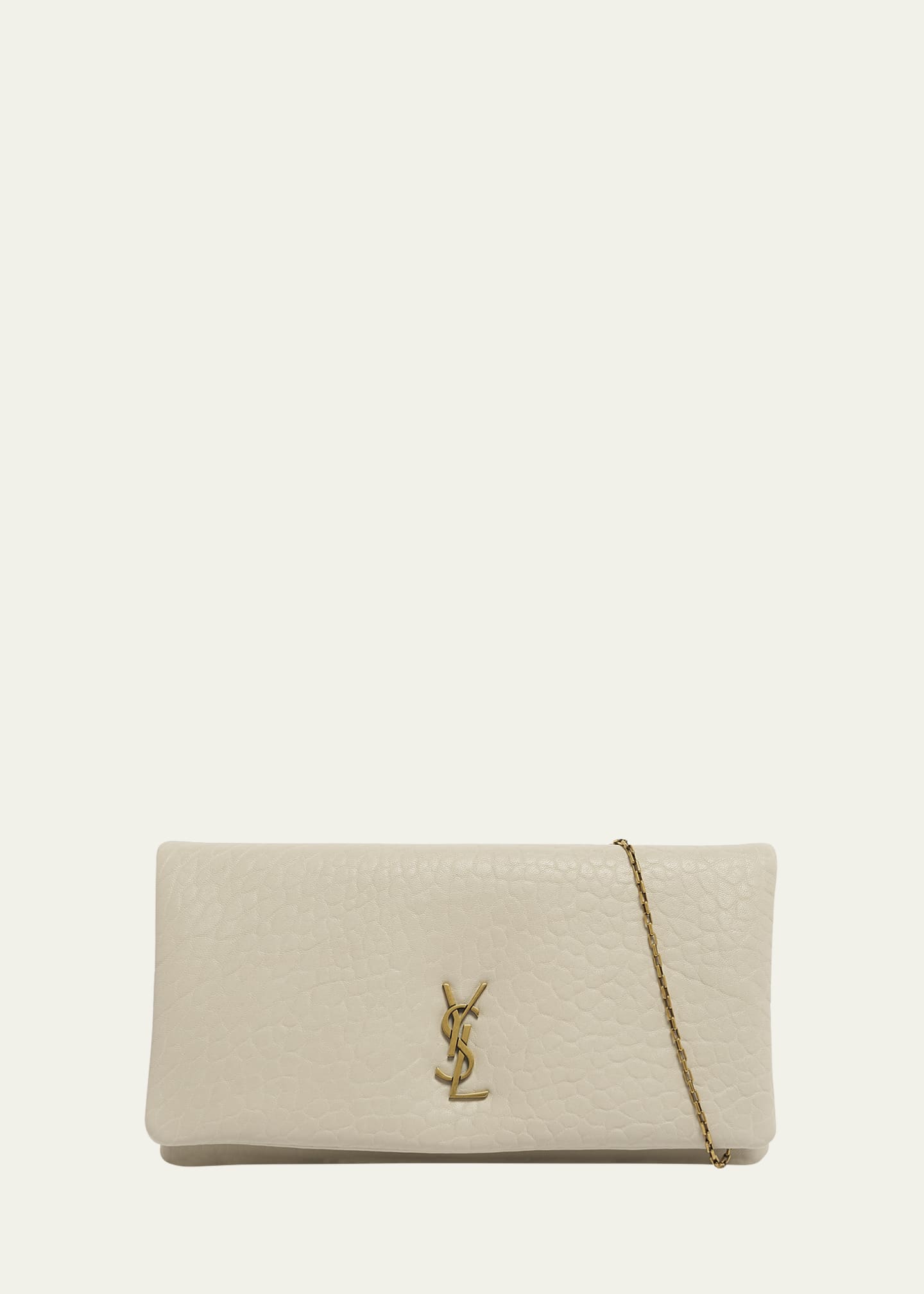 Saint Laurent Calypso Small YSL Pouch Clutch Bag in Calfskin Leather Image 1 of 5