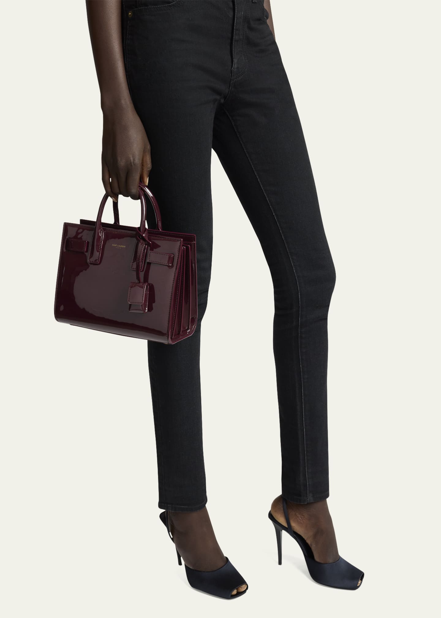 Saint Laurent Sac de Jour Nano Top-Handle Bag in Patent Leather Image 2 of 5