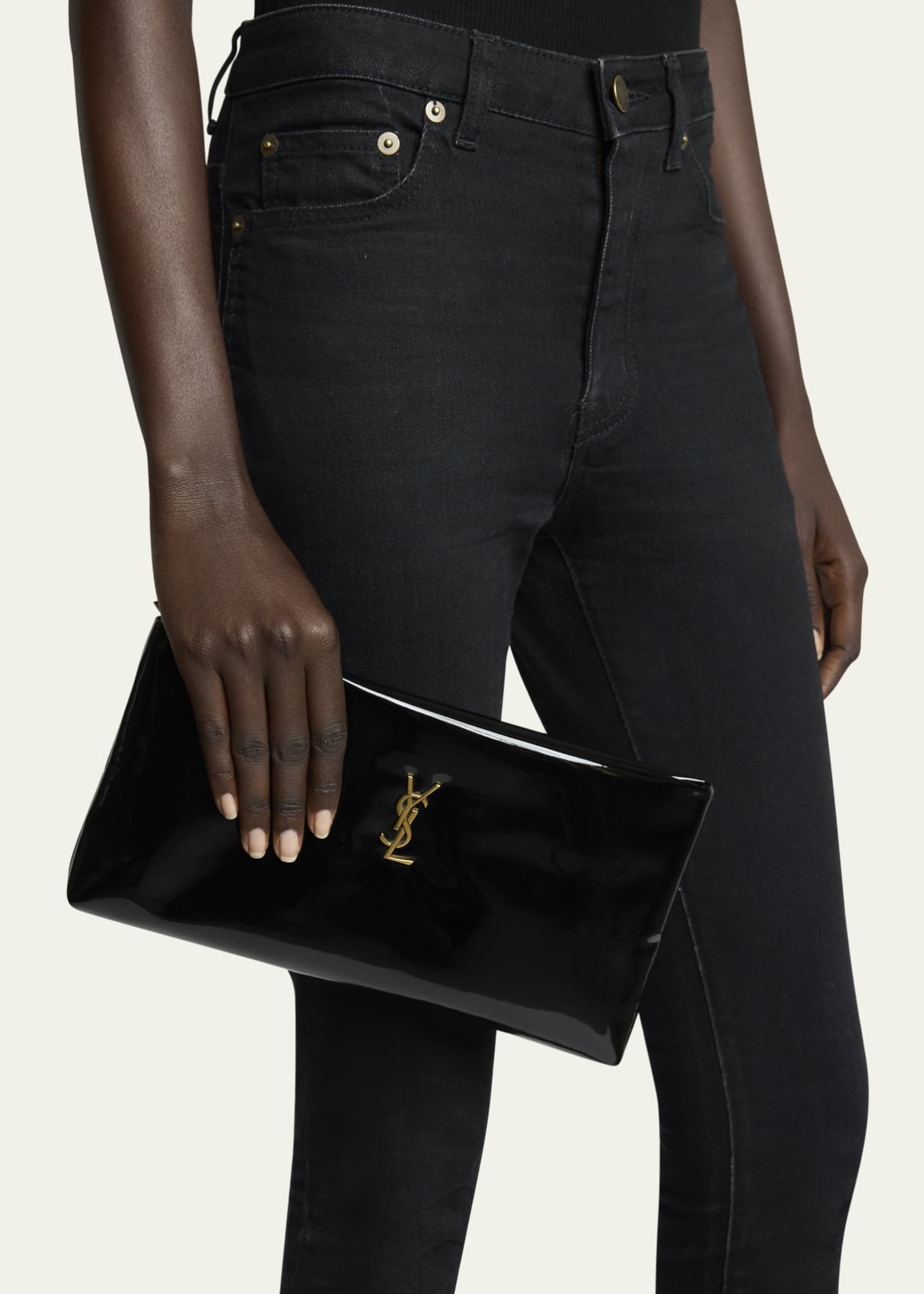 【Saint Laurent】CALIPSO LONG POUCH◆7740622IU0W SAINT LAURENT Calypso Long padded leather pouch | NET-A-PORTER