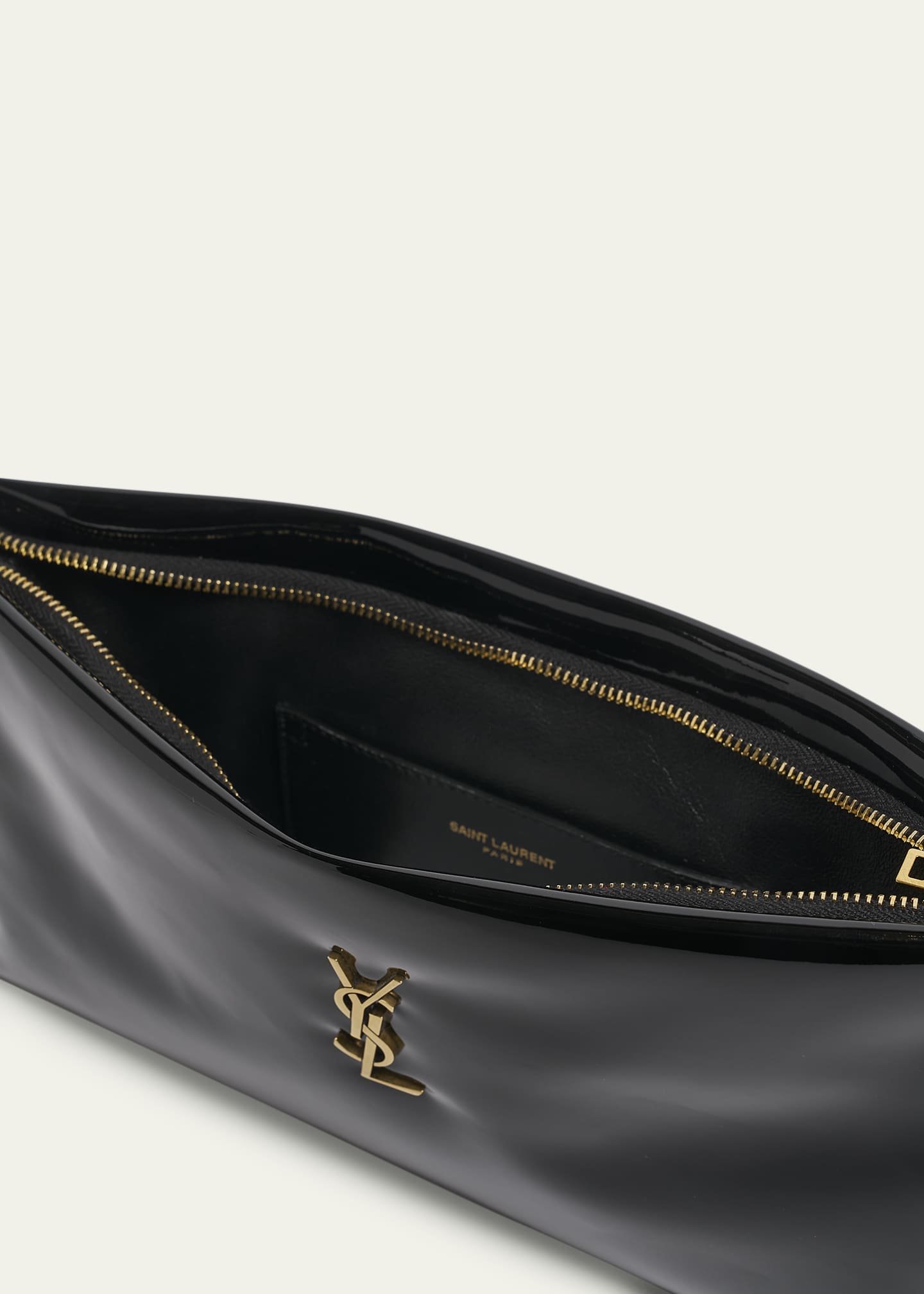Saint Laurent Calypso YSL Long Clutch Bag in Patent Polyurethane