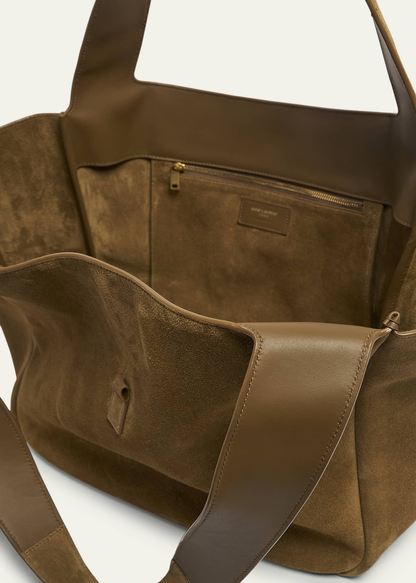Saint Laurent Bea YSL Cabas Tote Bag in Suede Image 4 of 5