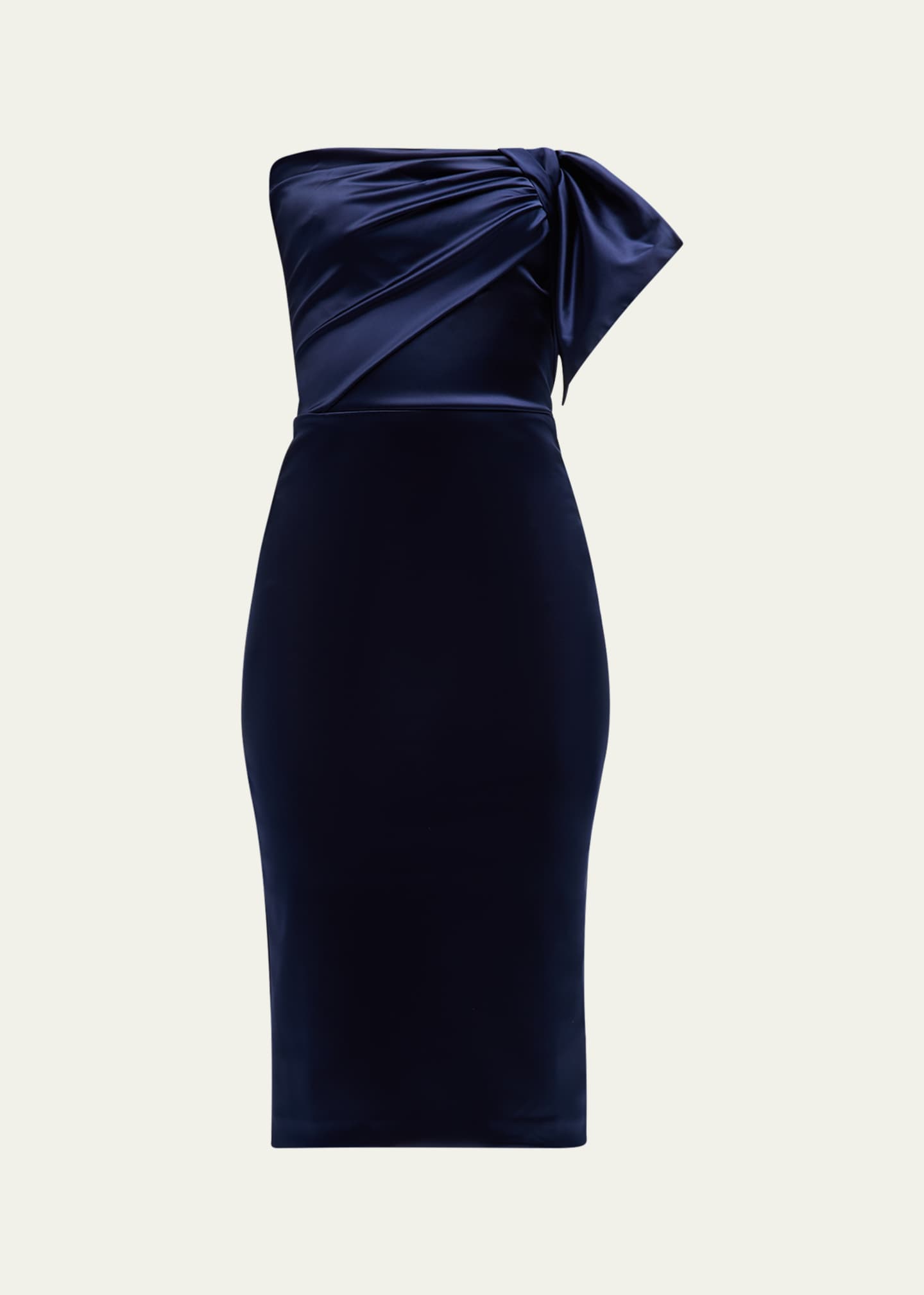 Chiara Boni La Petite Robe Strapless Bodycon Satin Dress Blue Women s 14 Petites Petite Dresses Jumpsuits