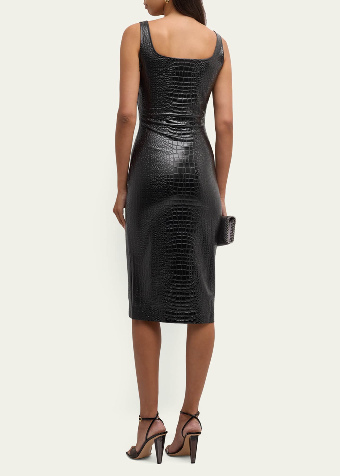 Chiara Boni La Petite Robe Crocodile-Embossed Faux Leather Dress ...
