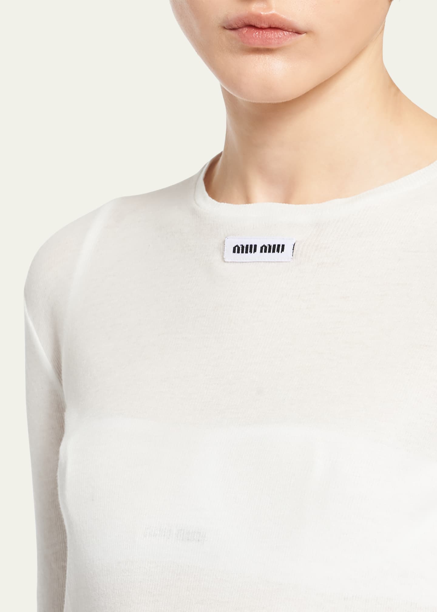 トップス Miu Miu design long-sleeves Miu Miu: Women's Long Sleeve T-Shirt (Green) | DSMNY E-SHOP