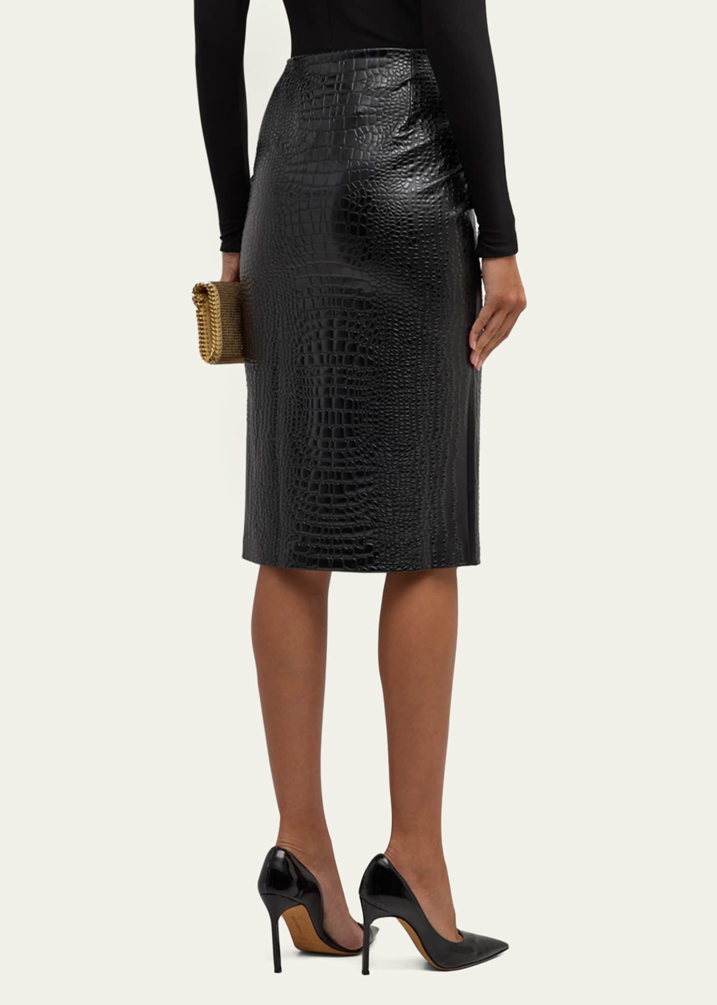Petite faux leather midi skirt clearance