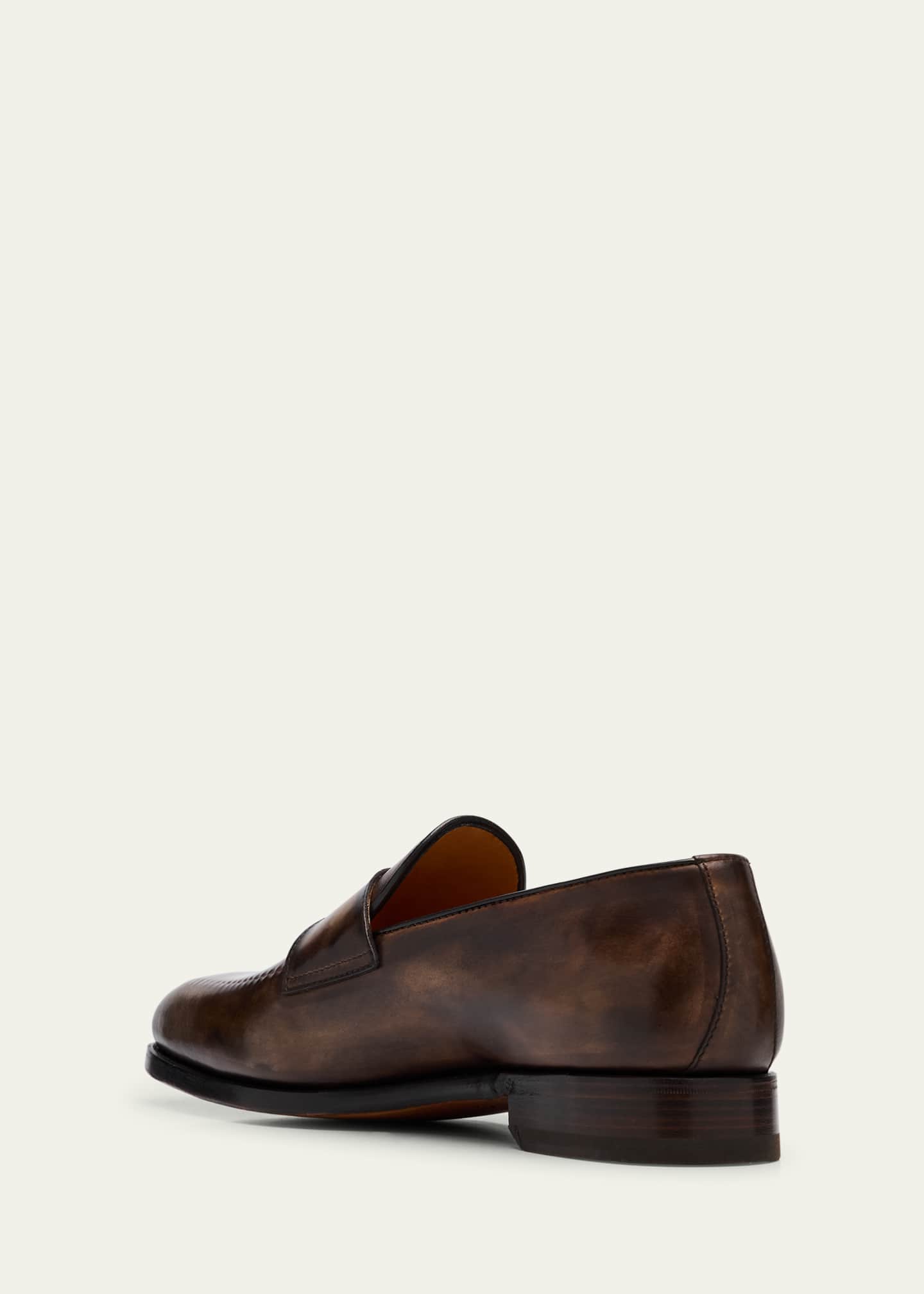 Bontoni Men's Riviera Reverse Stitch Leather Penny Loafers Image 4 of 6