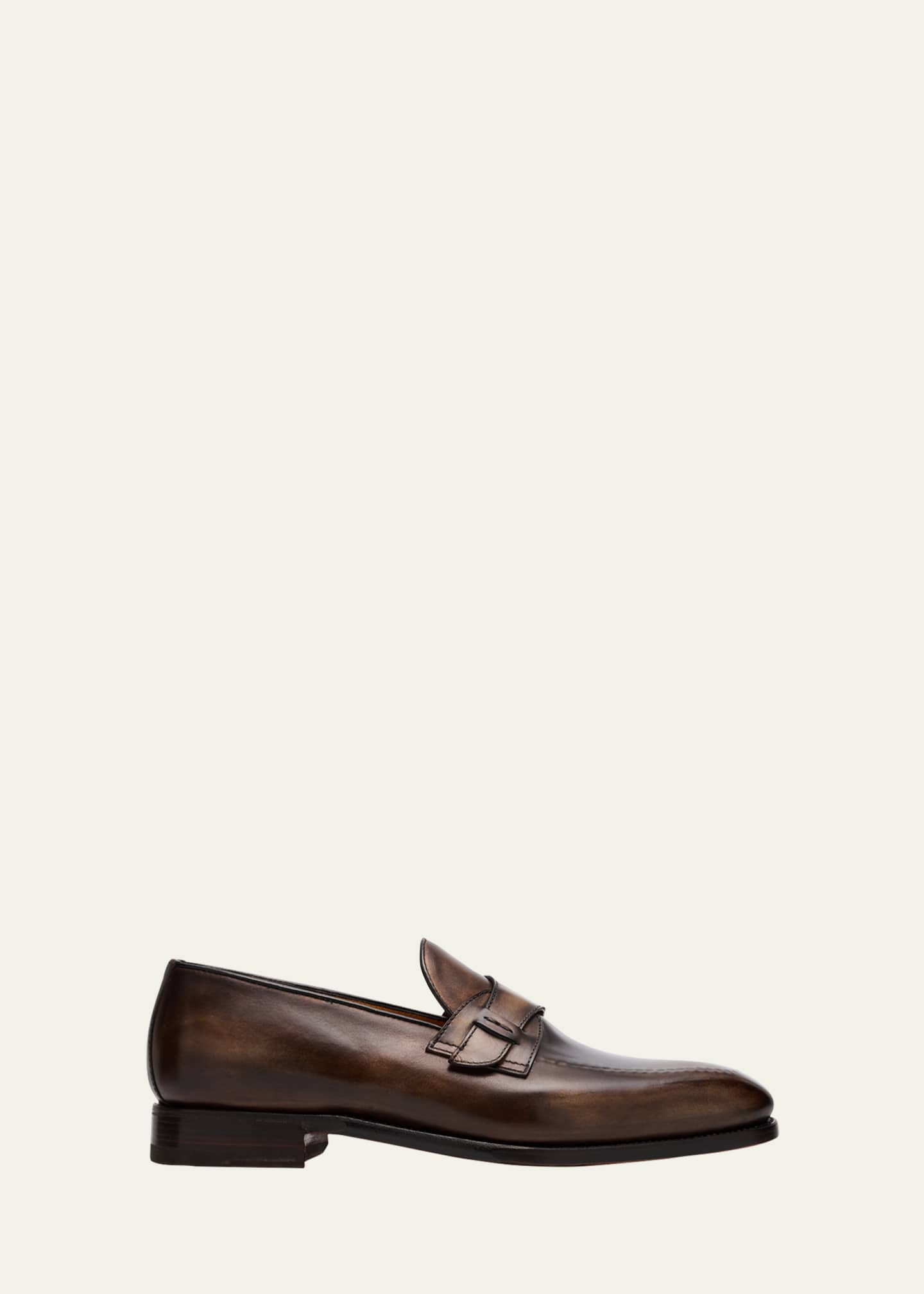 Bontoni Men's Riviera Reverse Stitch Leather Penny Loafers Image 1 of 6