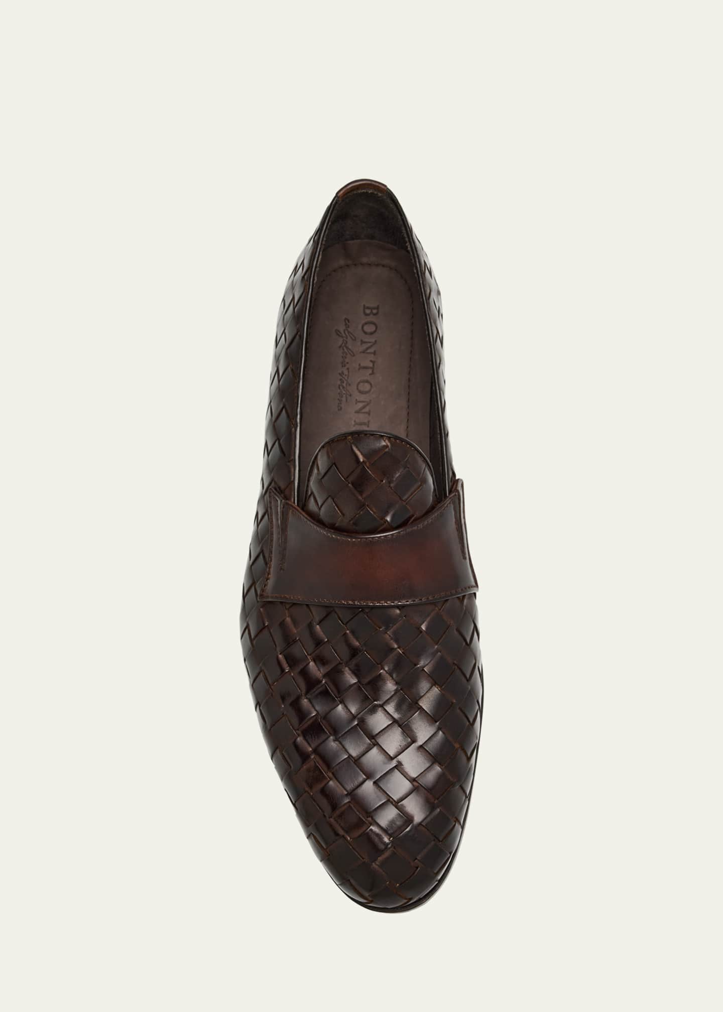 Bontoni Men's Attraente Woven Leather Penny Loafers Image 6 of 6