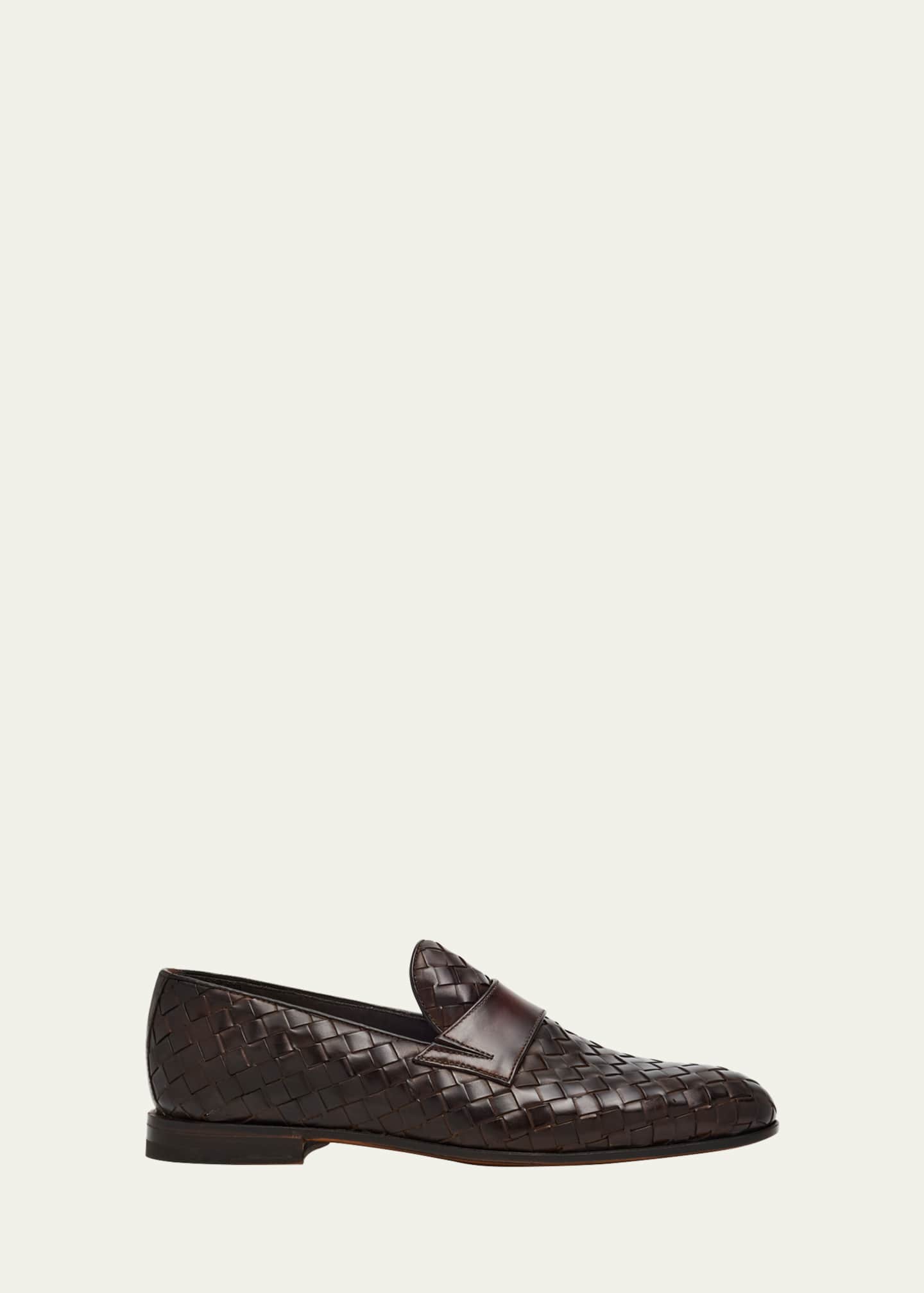 Bontoni Men's Attraente Woven Leather Penny Loafers Image 1 of 6