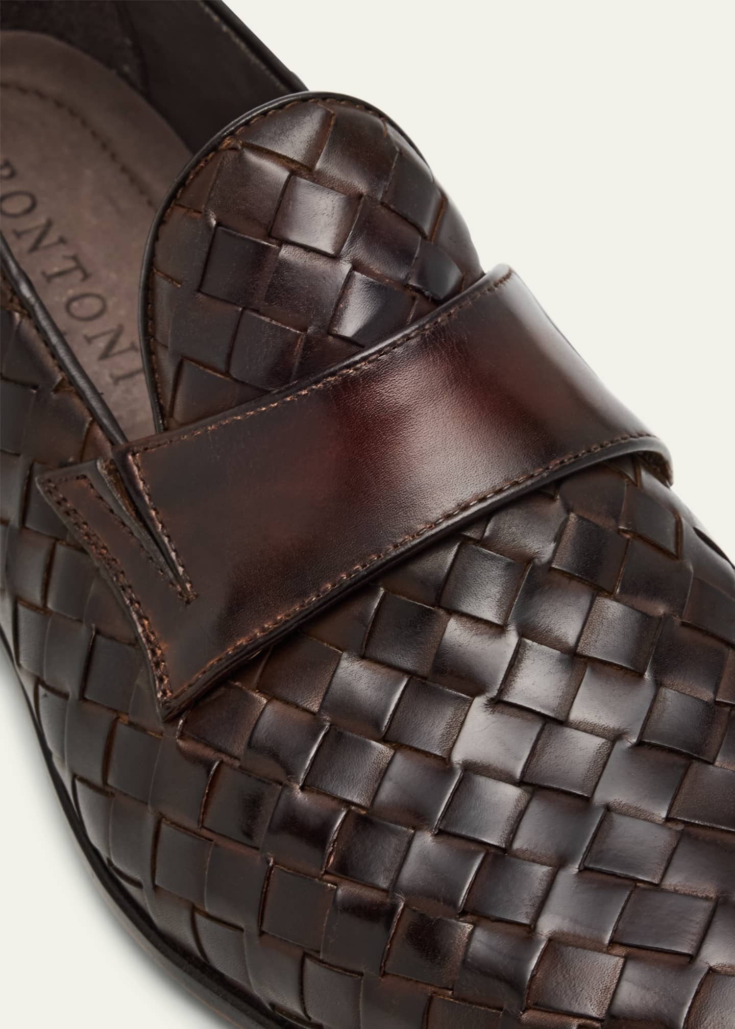 Bontoni Men's Attraente Woven Leather Penny Loafers Image 5 of 6