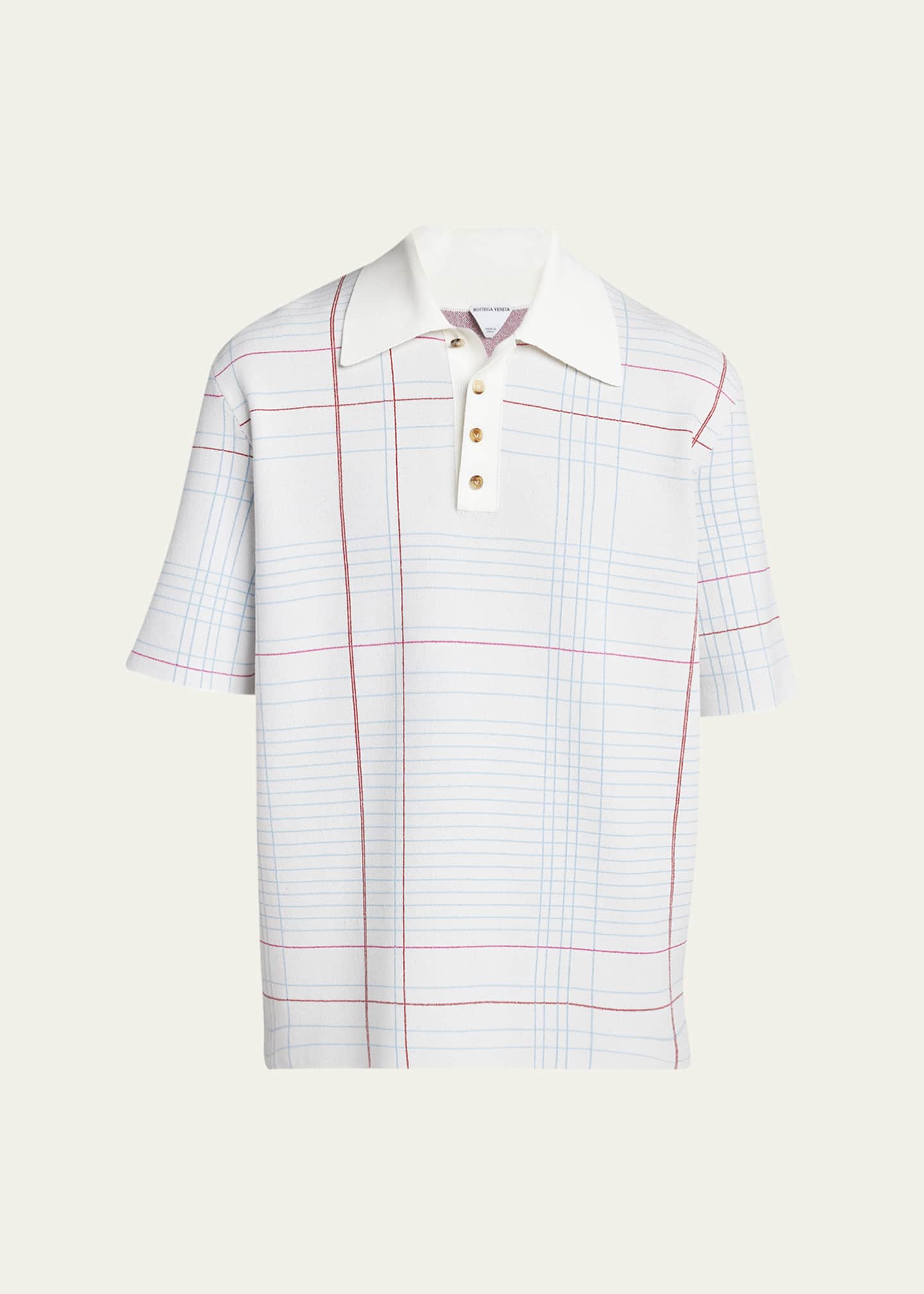 Bottega Veneta Men's Graph Check Polo Shirt Image 1 of 5