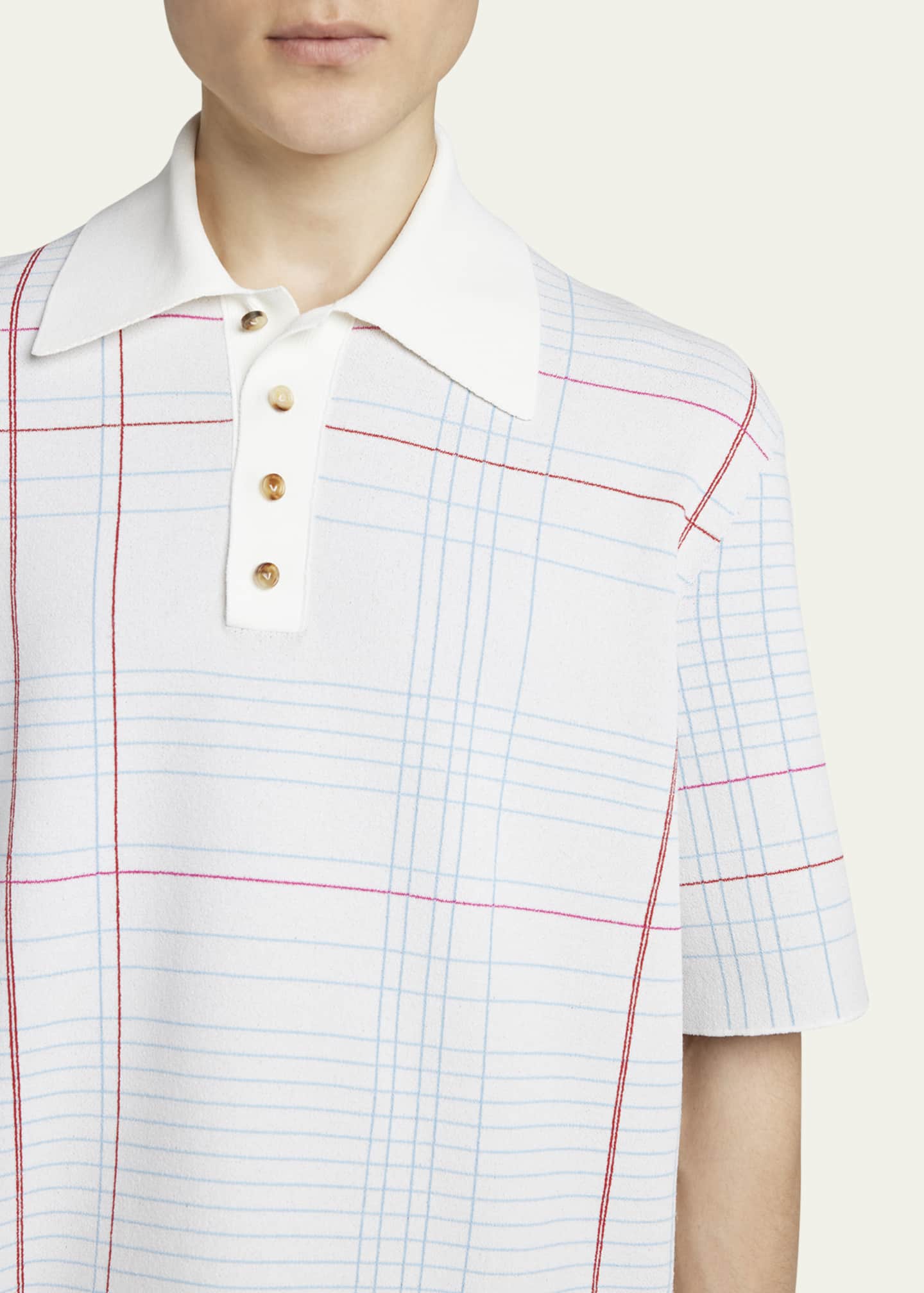 Bottega Veneta Men's Graph Check Polo Shirt Image 5 of 5