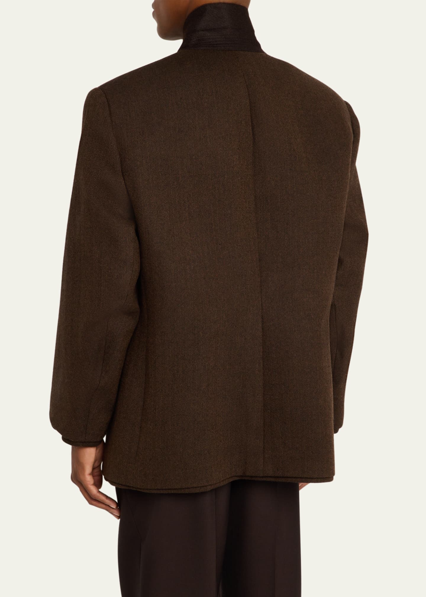 Inverted lapel coat store