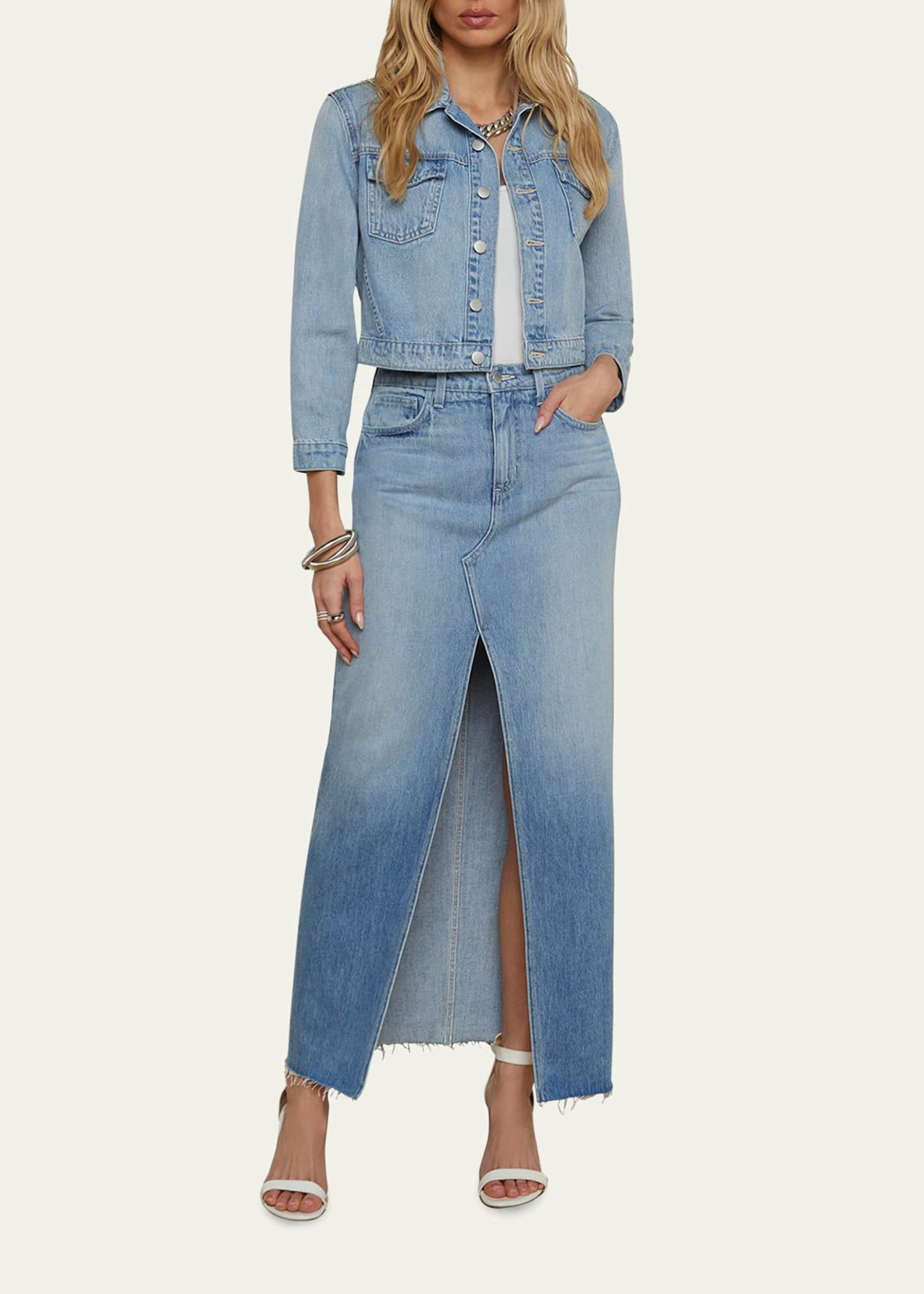 L'Agence Koda Cropped Denim Jacket Image 2 of 4