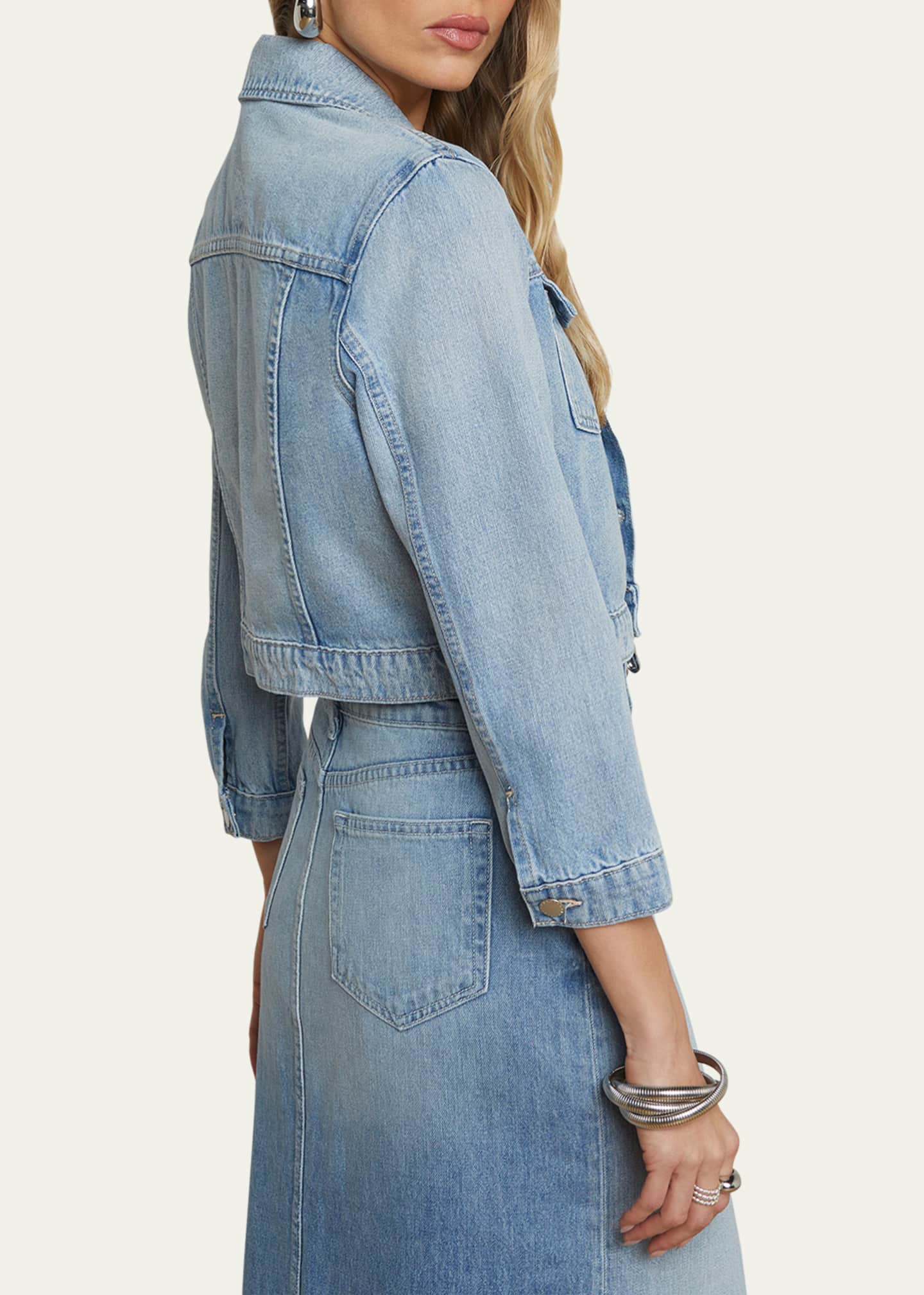 L'Agence Koda Cropped Denim Jacket Image 3 of 4