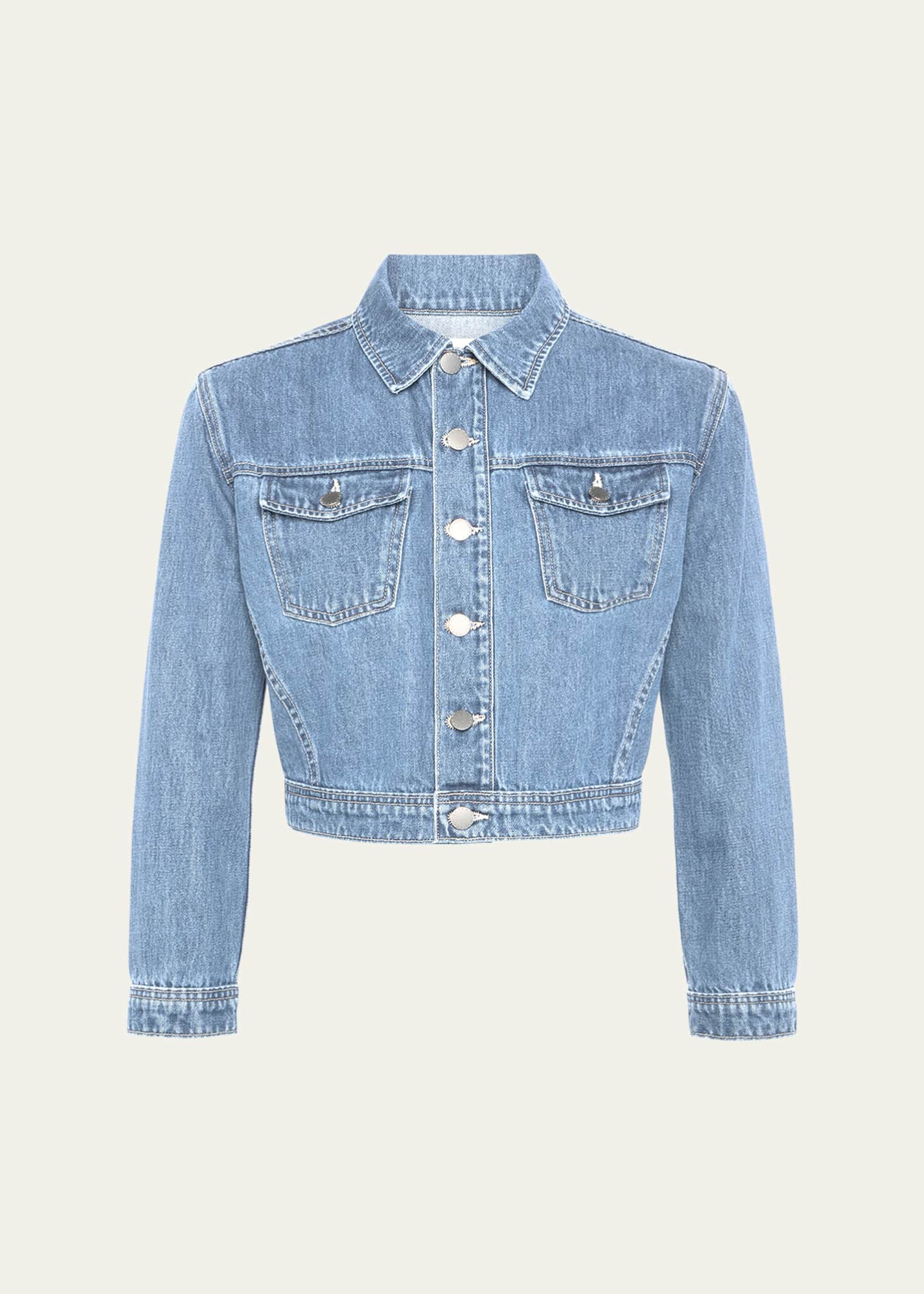 L'Agence Koda Cropped Denim Jacket Image 1 of 4