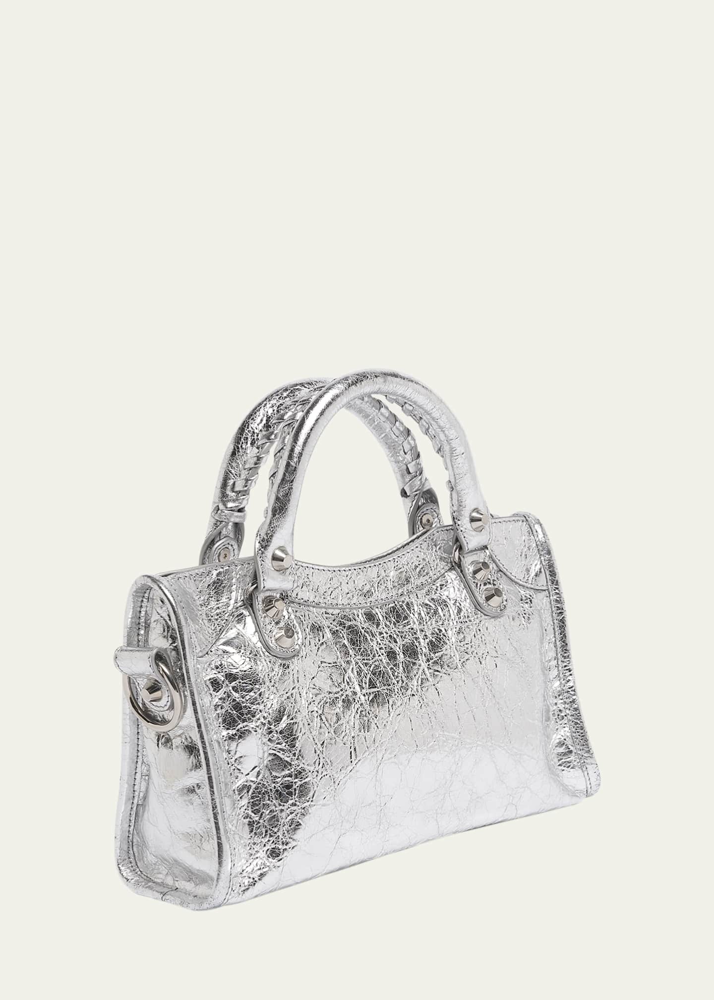 Balenciaga Le City Mini Metallic Leather Top-Handle Bag