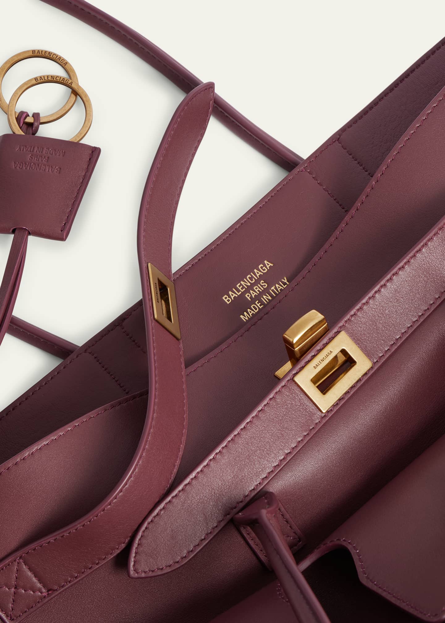 Balenciaga Bel Air Medium Flap Leather Tote Bag Image 6 of 6