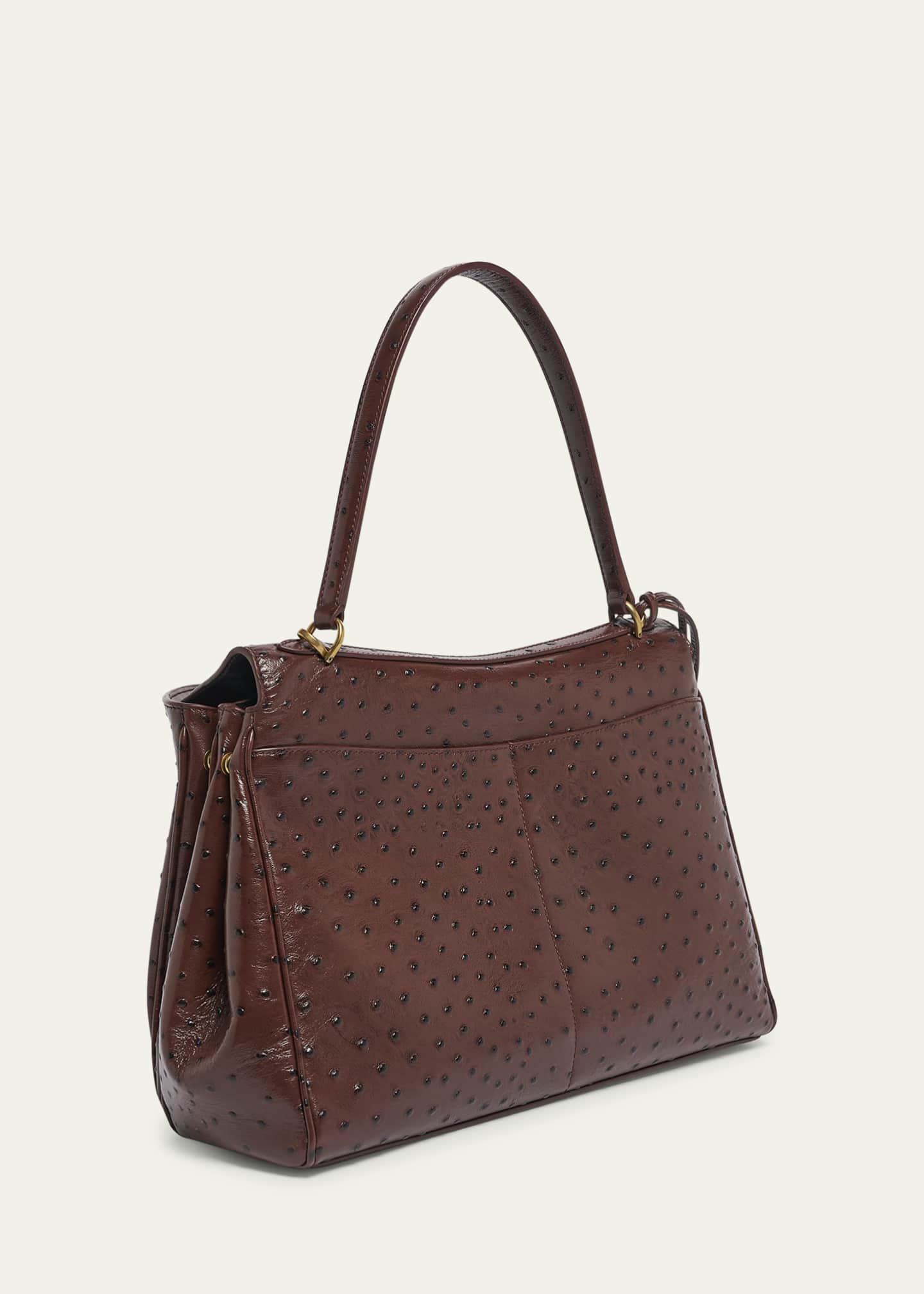 Ostrich embossed handbags best sale