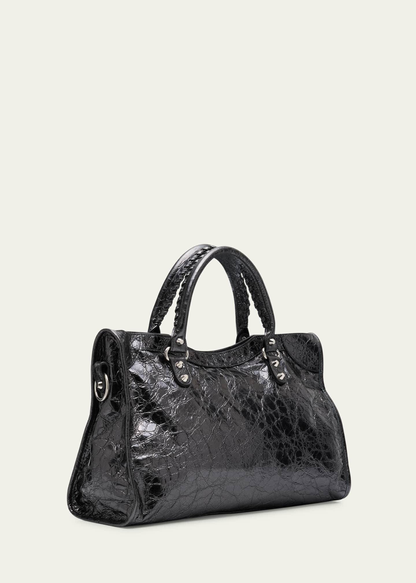 Balenciaga Le City Medium Metallic Leather Top-Handle Bag Image 3 of 6