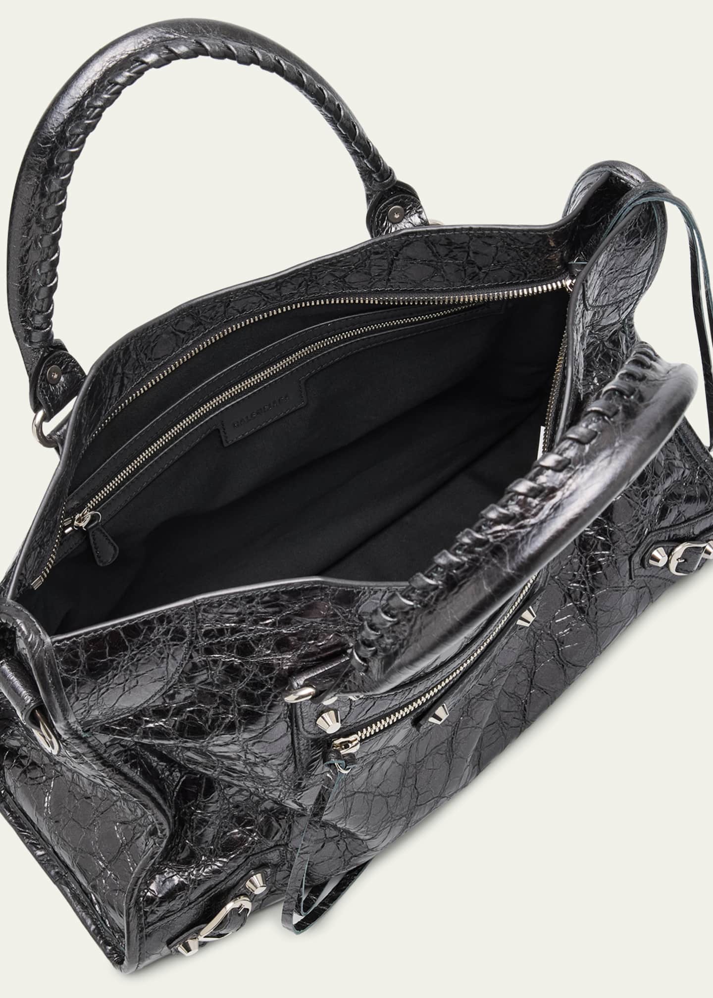 Balenciaga Le City Medium Metallic Leather Top-Handle Bag Image 4 of 6