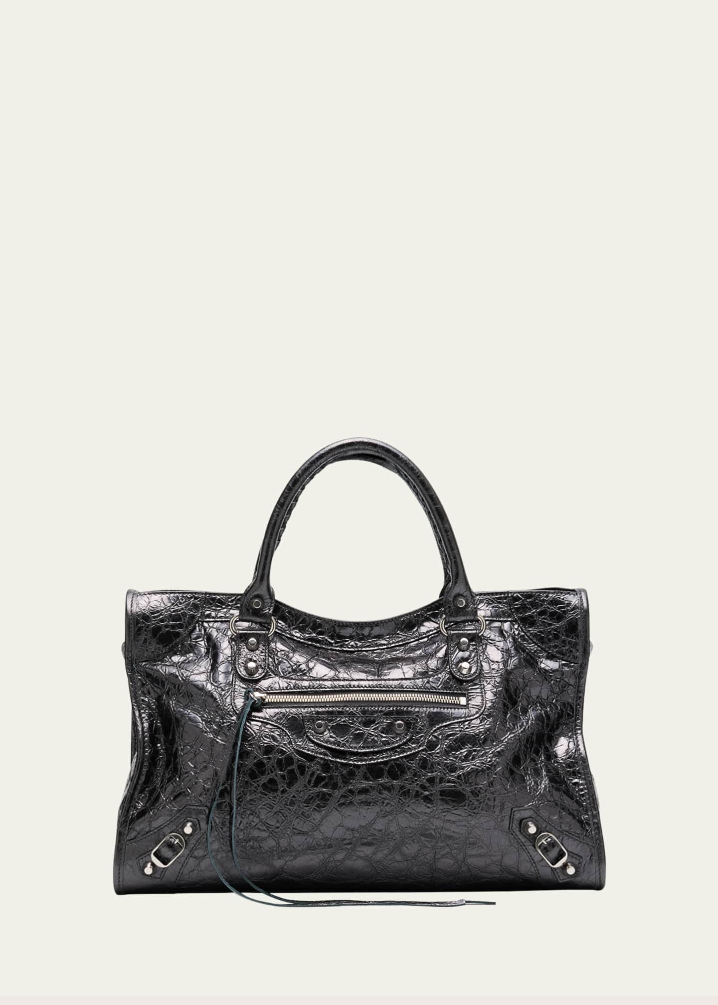 Balenciaga Le City Medium Metallic Leather Top-Handle Bag Image 1 of 6