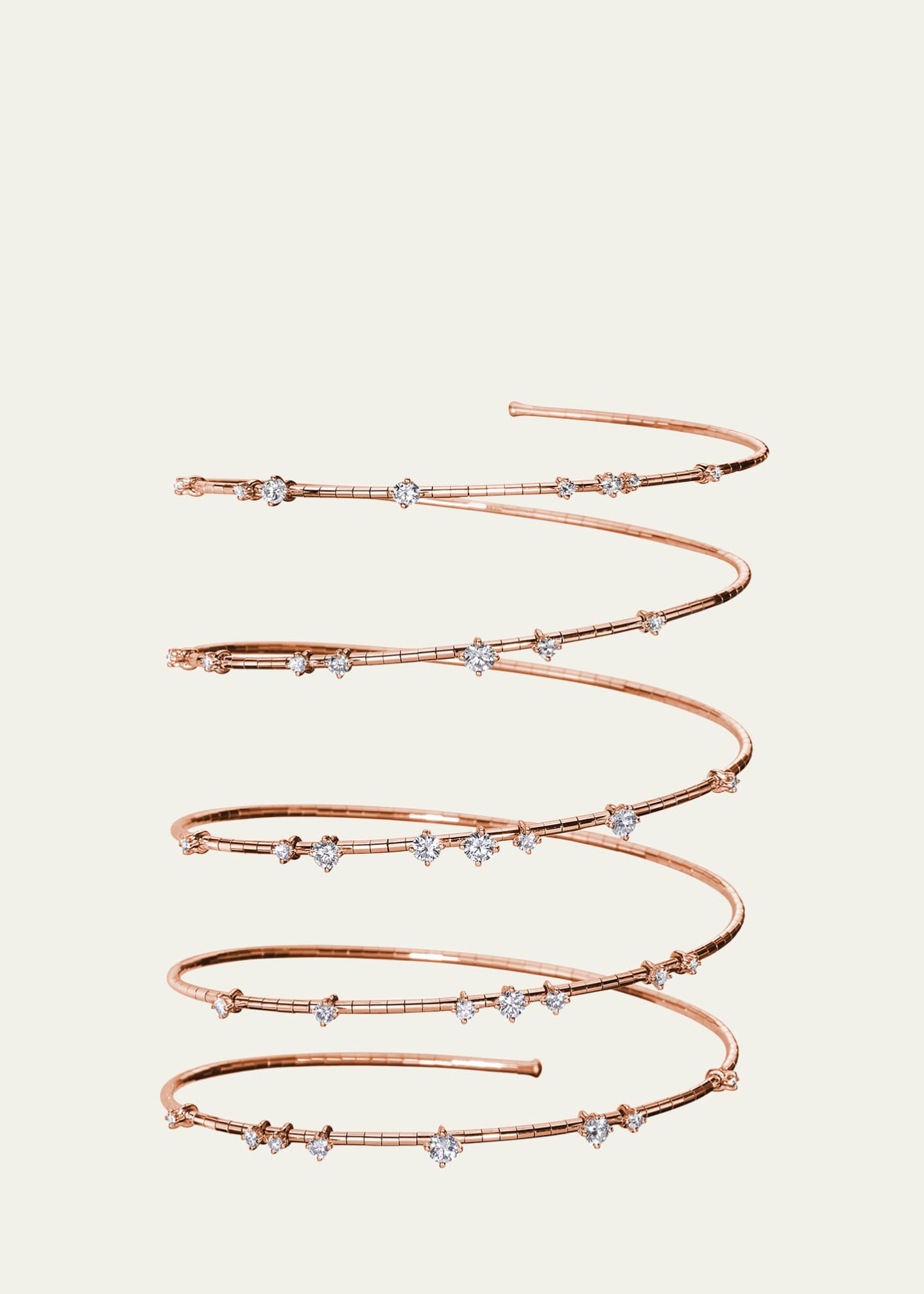 Mattia Cielo 18K Rose Gold and Titanium 38 Natural Diamond Wrap Bracelet