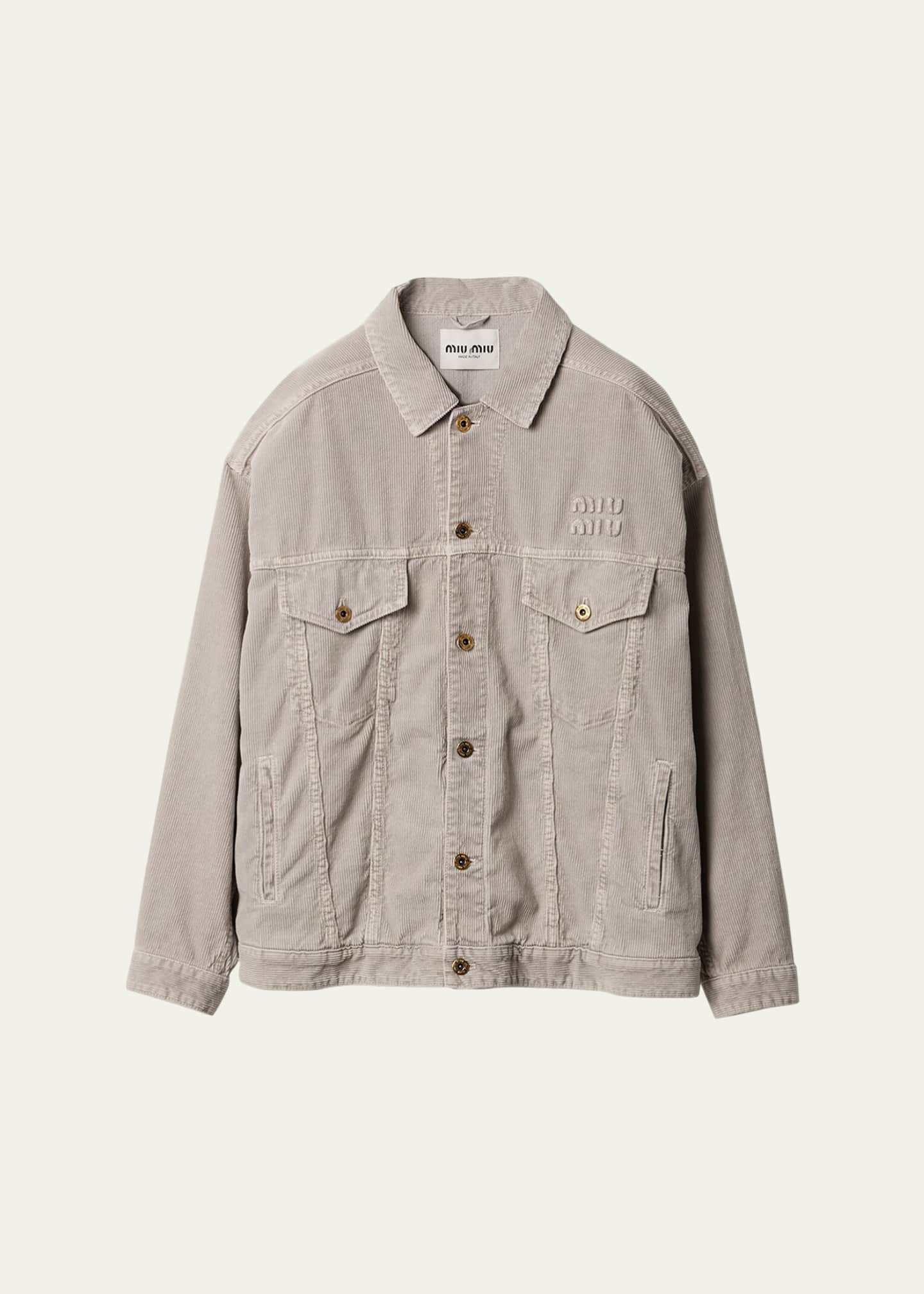 Miu Miu Oversized Velvet Button Down Jacket - Bergdorf Goodman