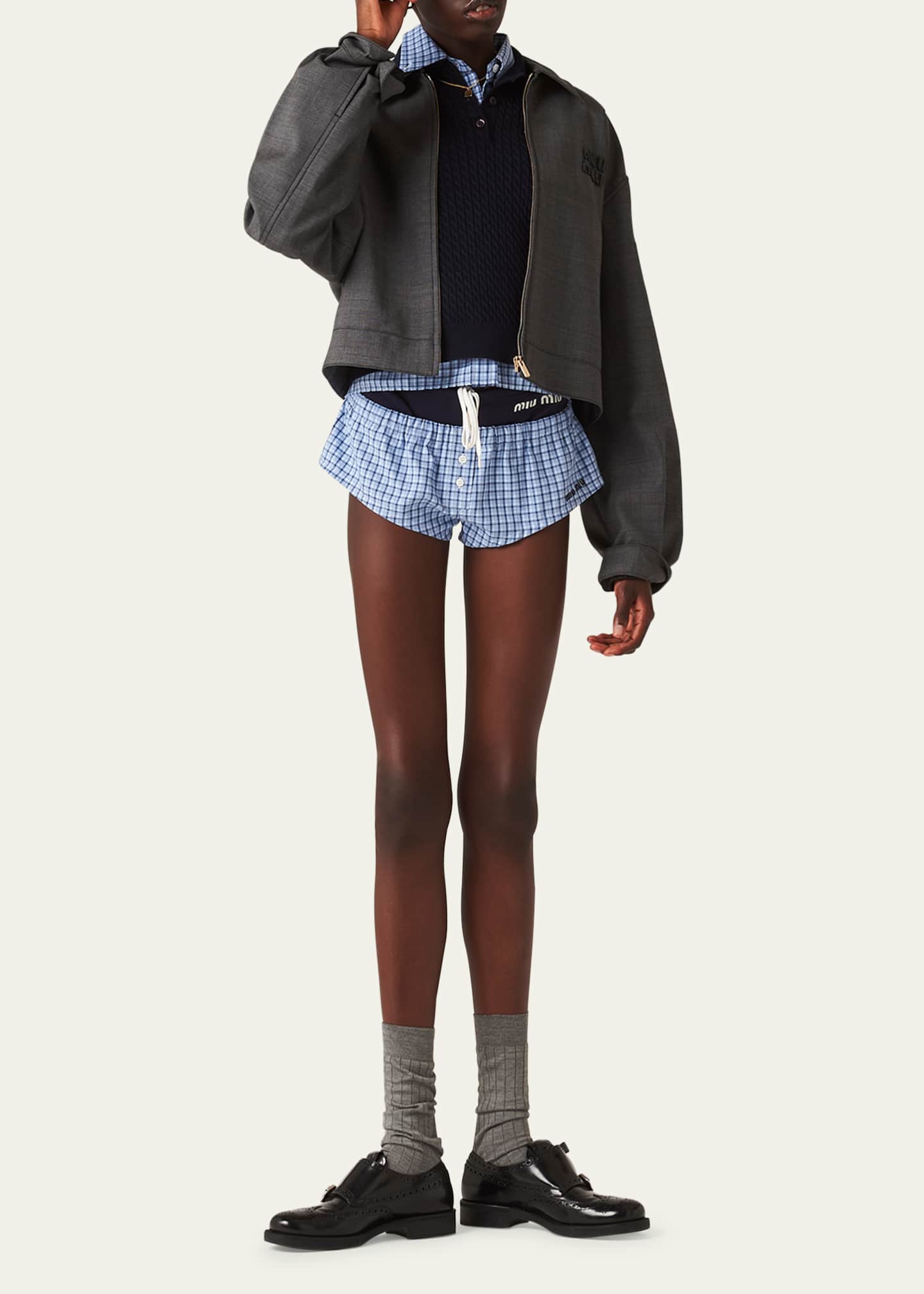 MIU MIU 99AW Belted Zip-up Jacket Archive Brown | eBay