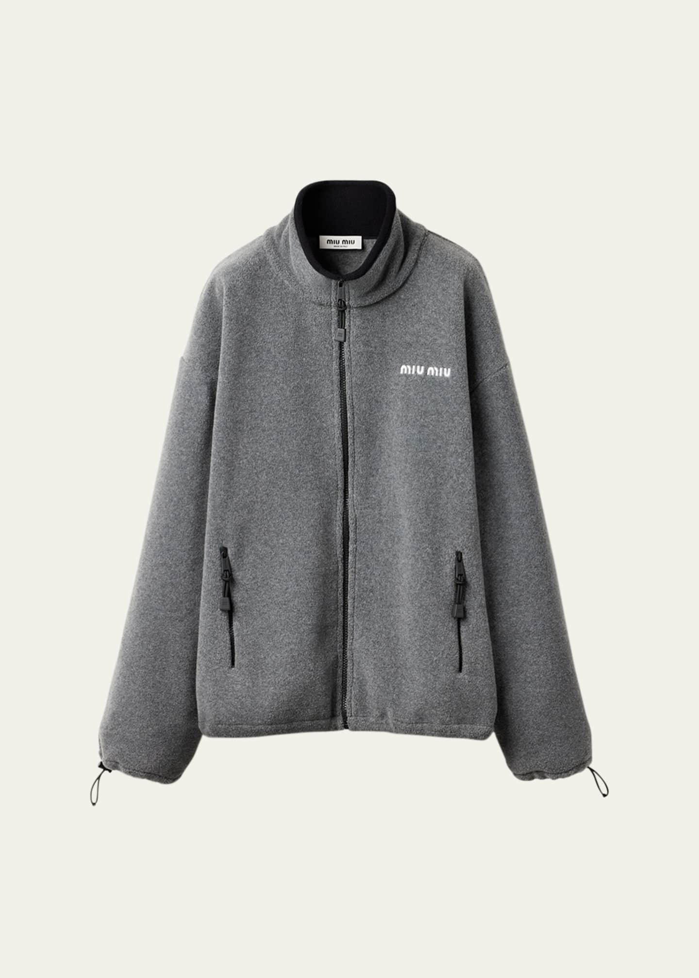 Miu Miu Fleece Oversized Drawcord Sweatshirt - Bergdorf Goodman