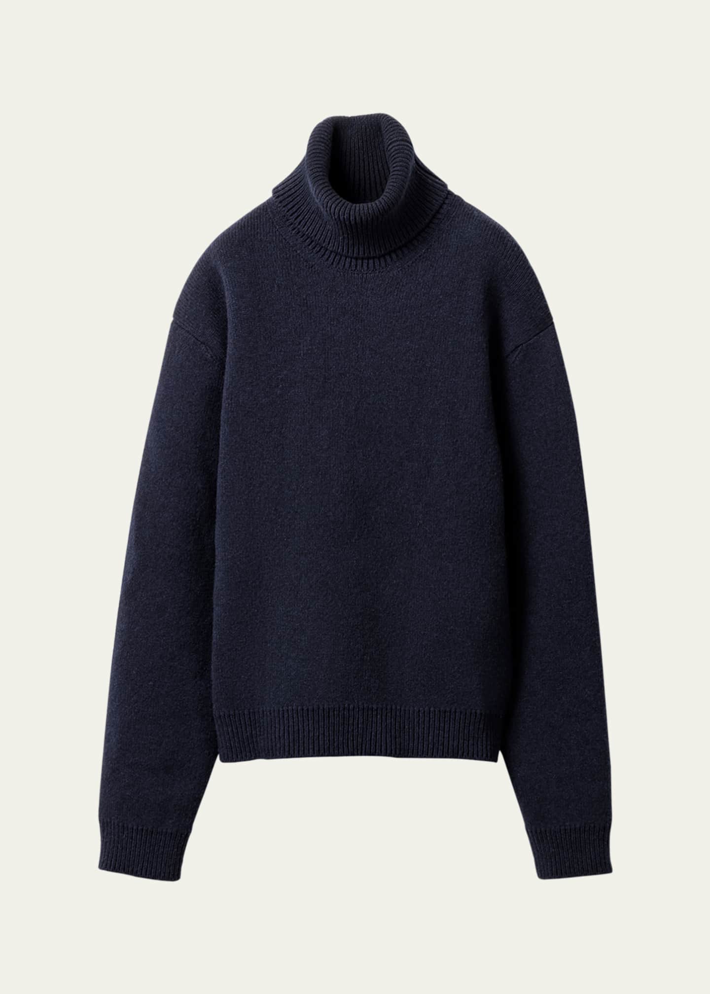 Shetland wool turtleneck sweater top