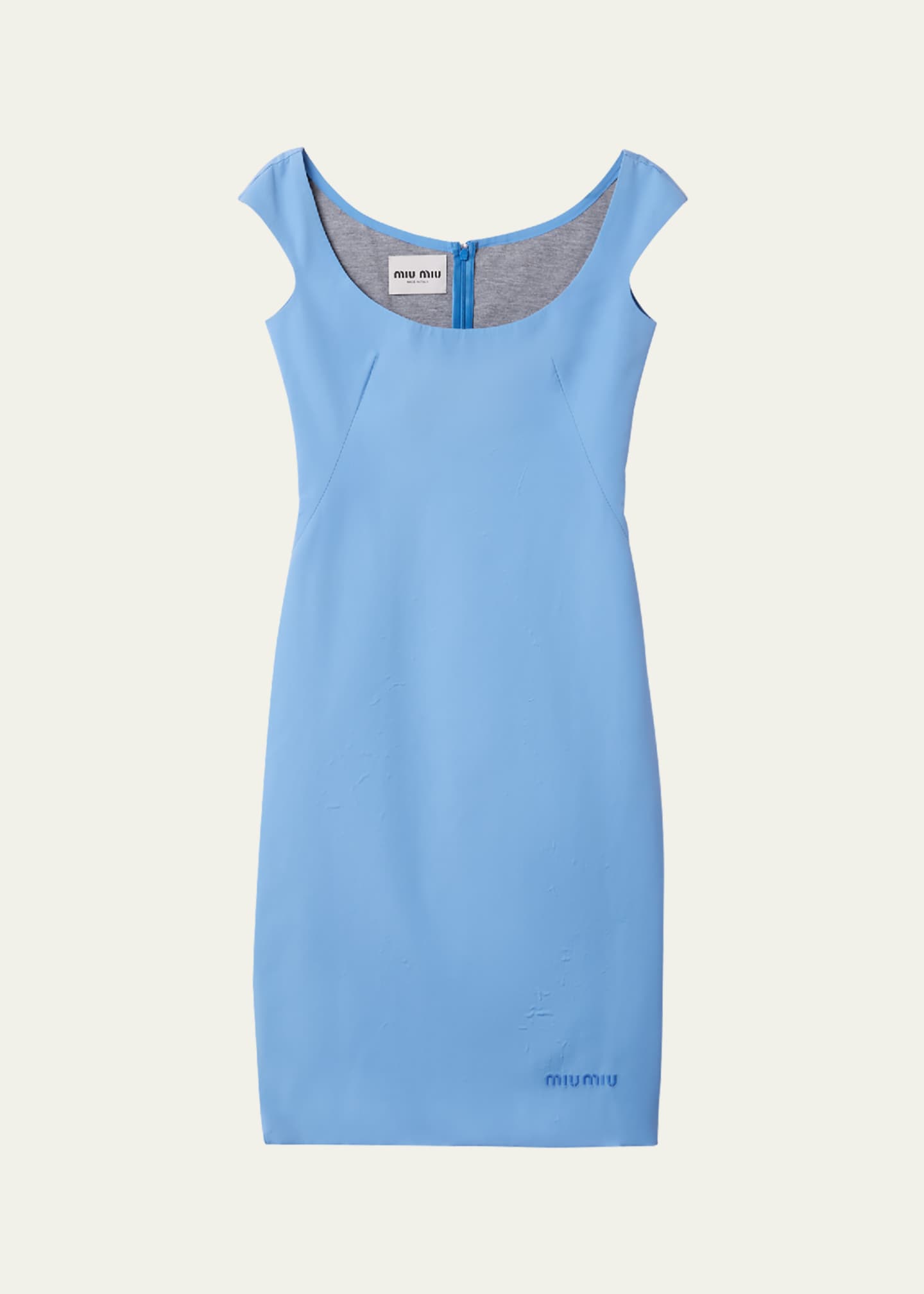 Miu Miu Cap-Sleeve Poplin Dress Image 1 of 3