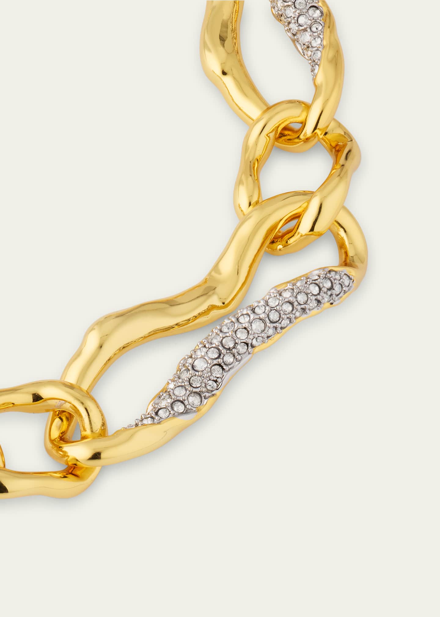 Alexis Bittar Brut Gold Curved Link Necklace, 18"L Image 3 of 4