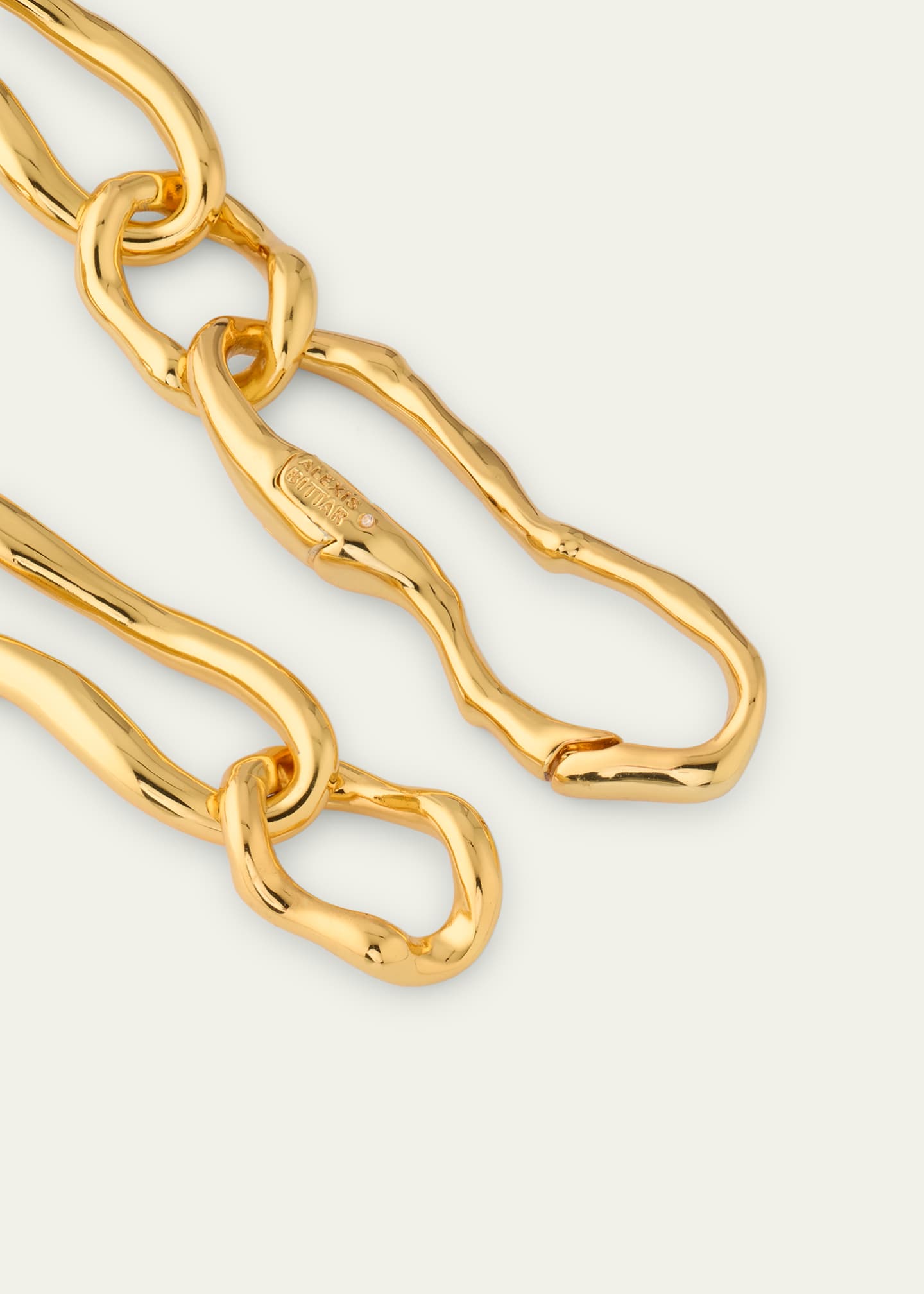 Alexis Bittar Brut Gold Curved Link Necklace, 18"L Image 4 of 4