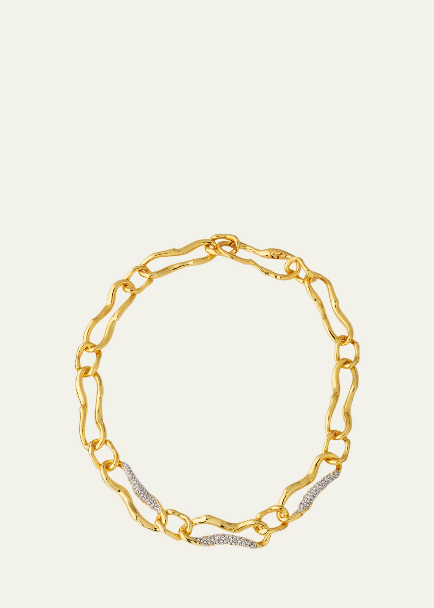 Alexis Bittar Brut Gold Curved Link Necklace, 18"L Image 1 of 4