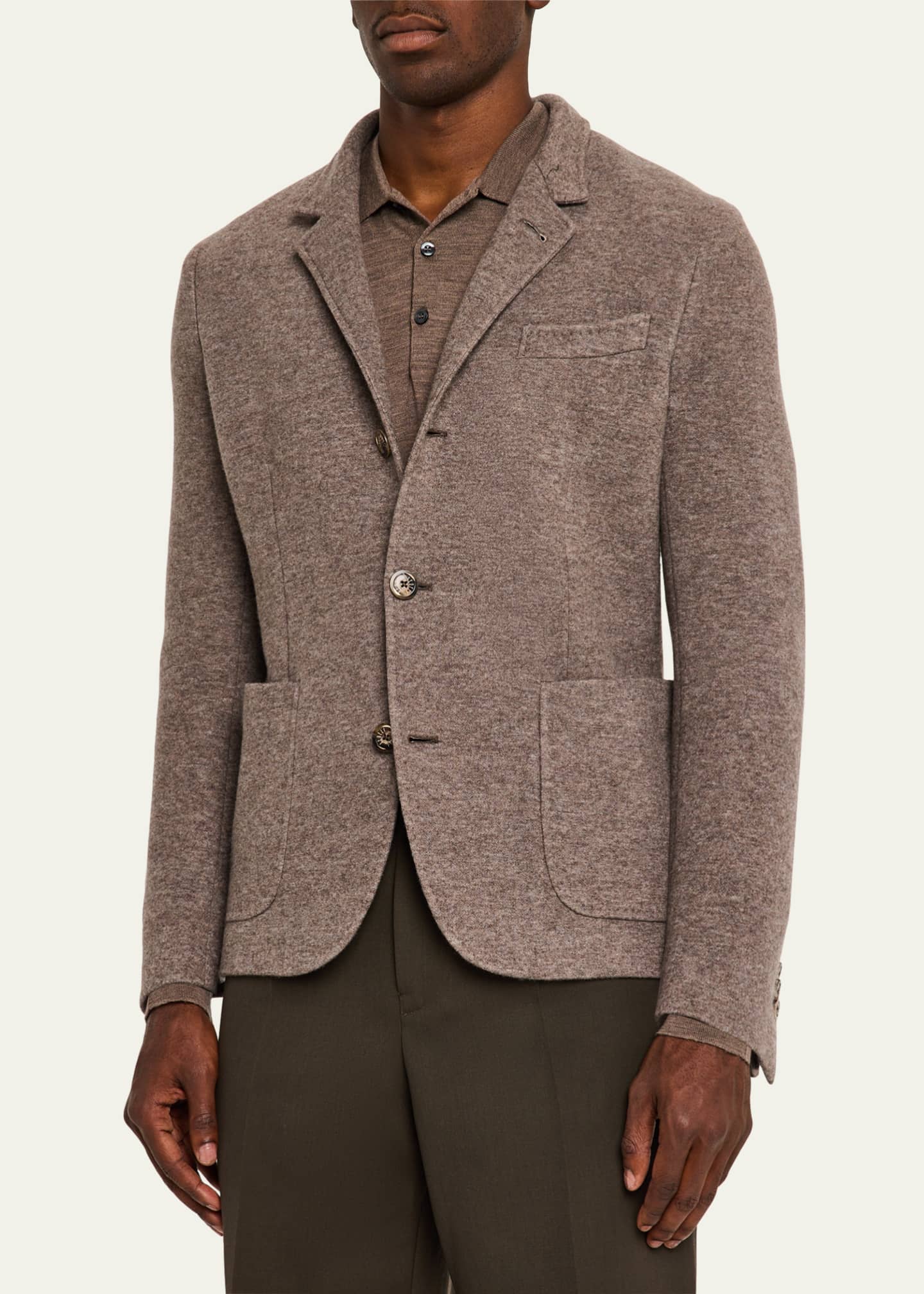 Fedeli Men's Double-Faced Cashmere Sport Coat Image 4 of 8