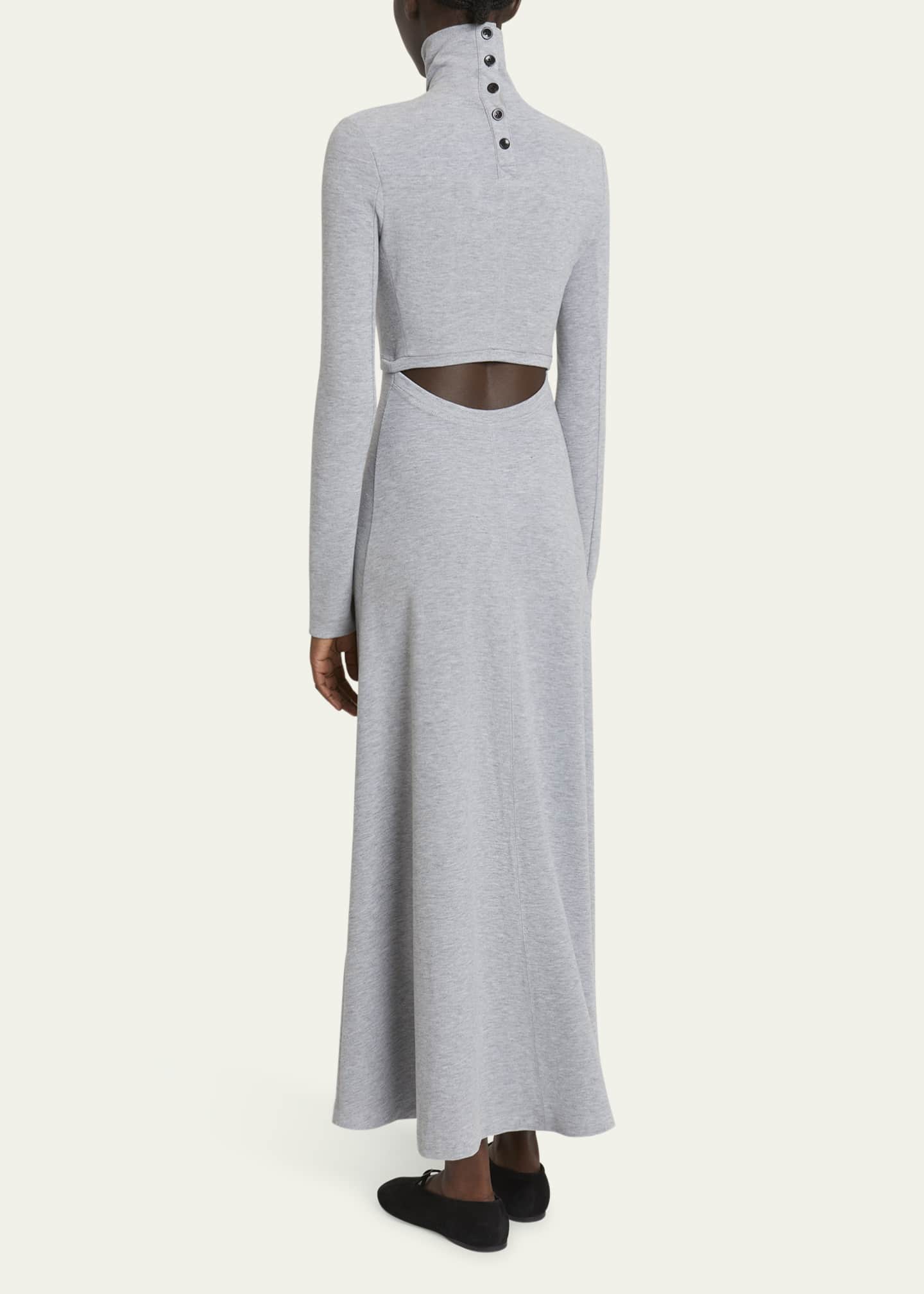 Proenza Schouler White Label Jayne Brushed Rib-Knit Turtleneck Maxi Dress Image 3 of 5