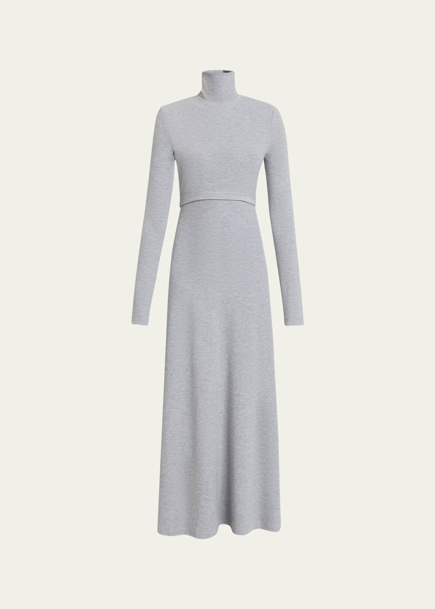 Proenza Schouler White Label Jayne Brushed Rib-Knit Turtleneck Maxi Dress Image 1 of 5