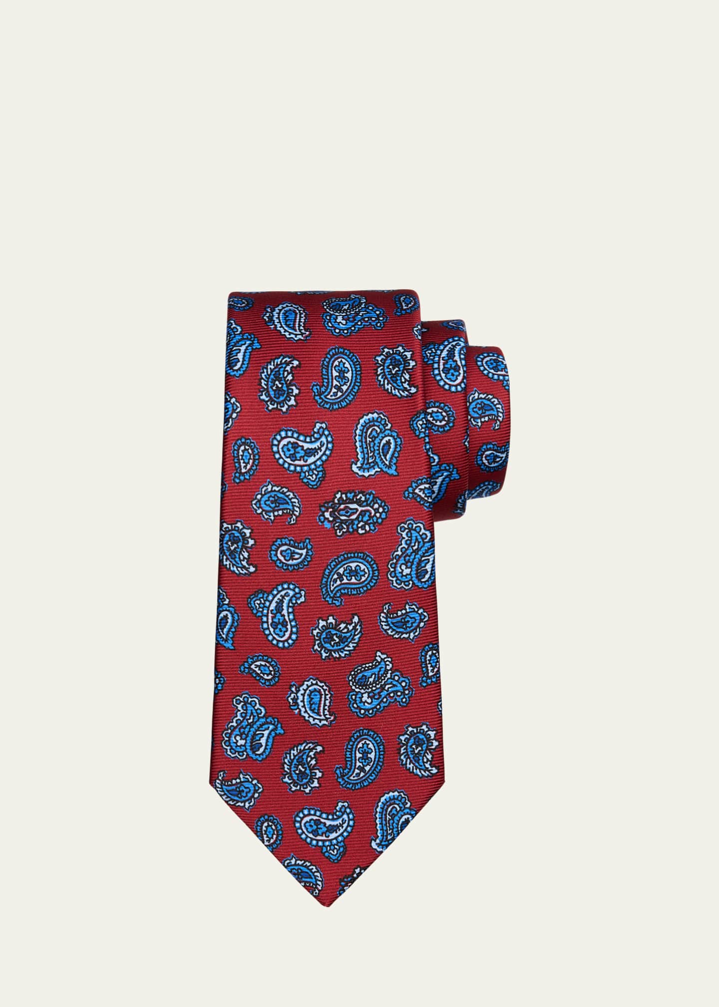 Kiton Men's 7-Fold Paisley Silk Tie