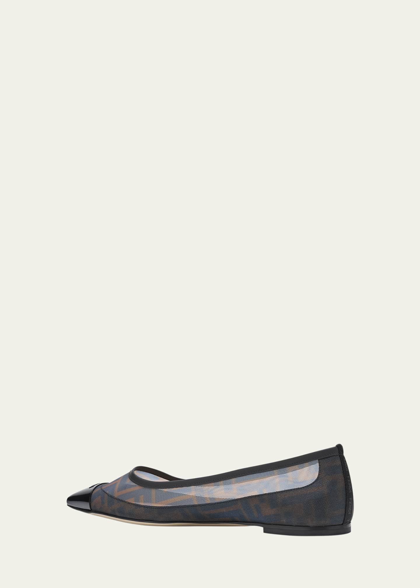 Fendi Colibri FF Mesh Pointed Ballerina Flats Image 4 of 6