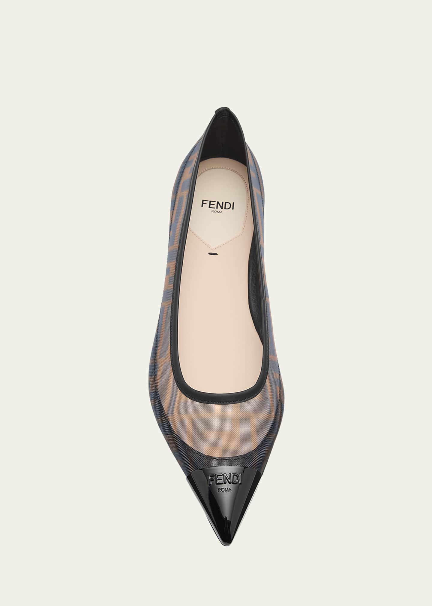 Fendi Colibri FF Mesh Pointed Ballerina Flats Image 6 of 6