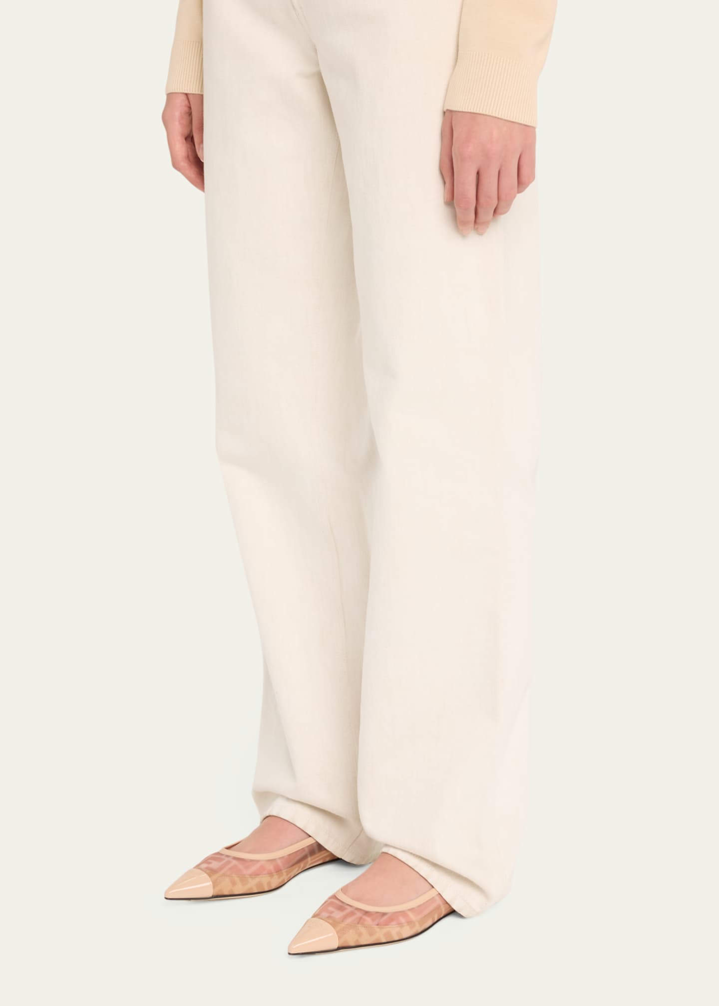 Fendi Colibri FF Mesh Pointed Ballerina Flats Image 2 of 6
