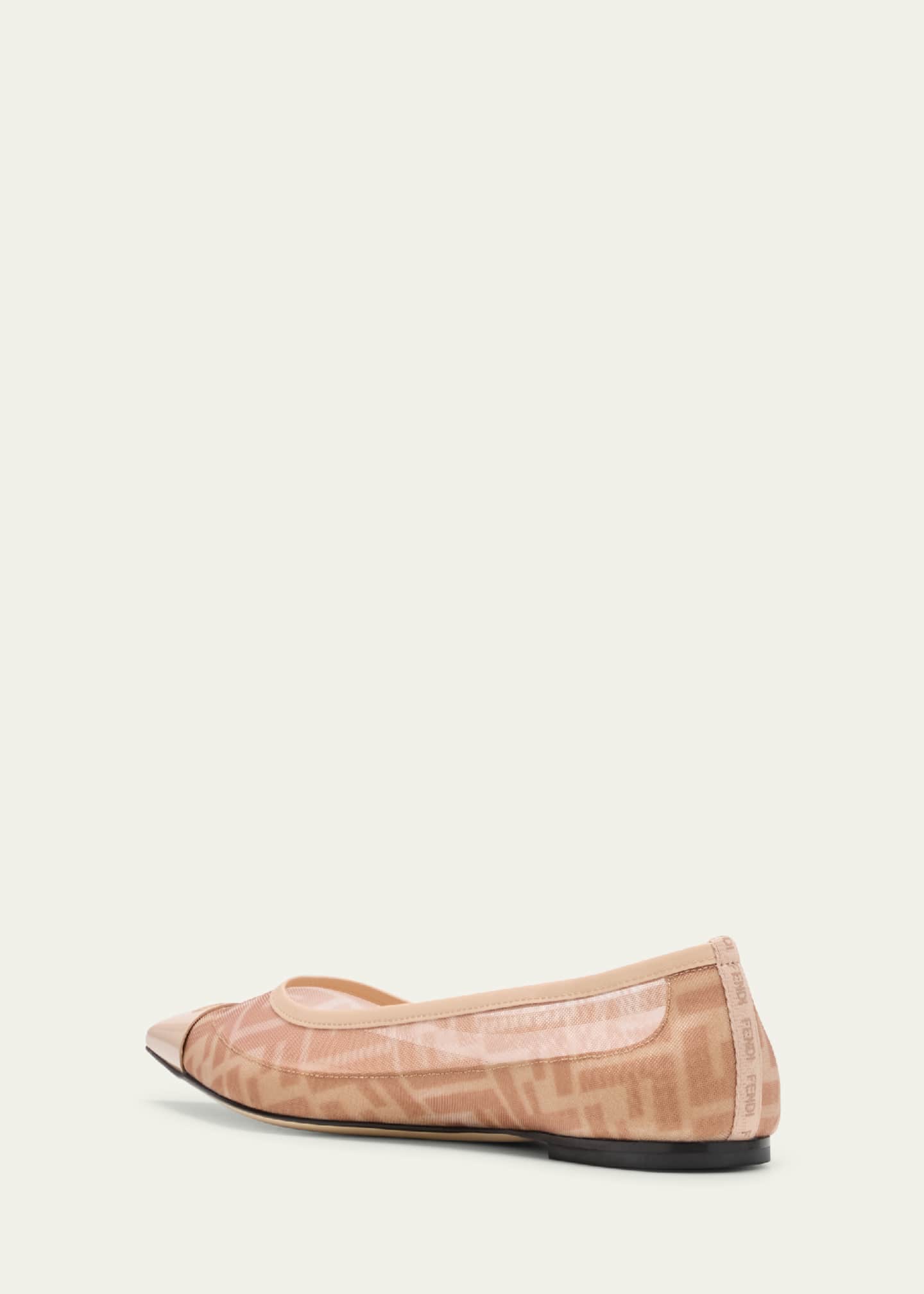 Fendi Colibri FF Mesh Pointed Ballerina Flats Image 4 of 6