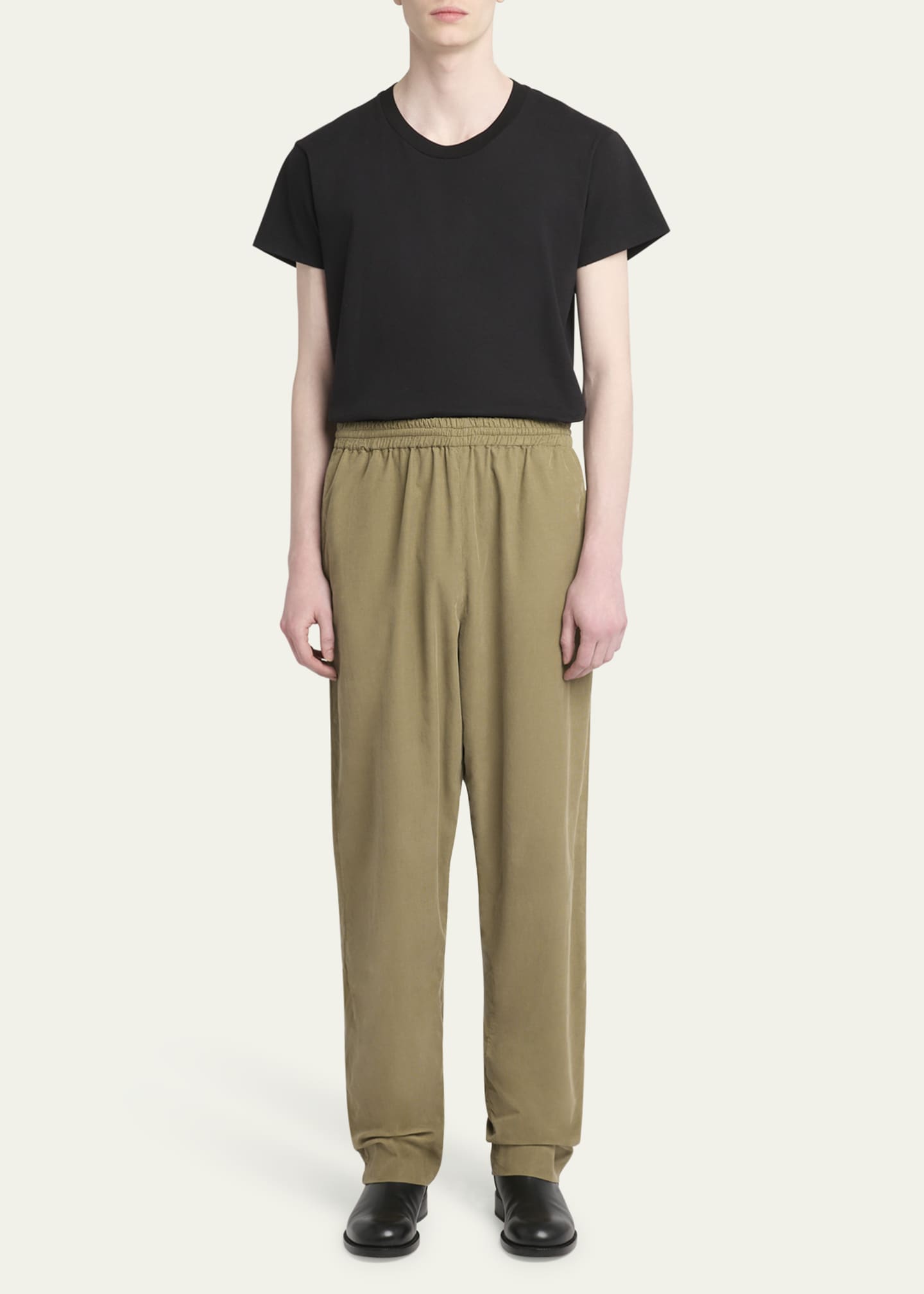 THE ROW Men's Baby Corduroy Elastic-Waist Pants Image 2 of 5