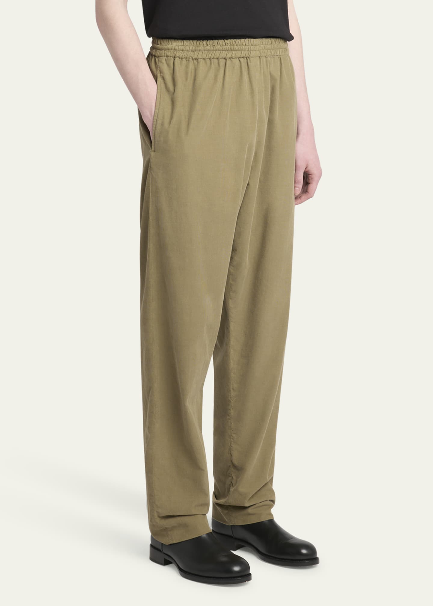 THE ROW Men's Baby Corduroy Elastic-Waist Pants Image 4 of 5