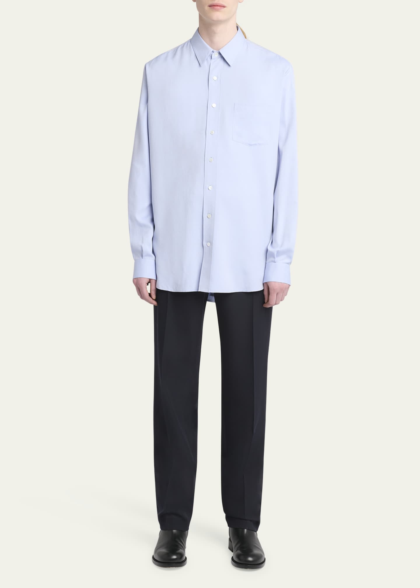 THE ROW Men's Cardiff Silk Dress Shirt Image 2 of 5
